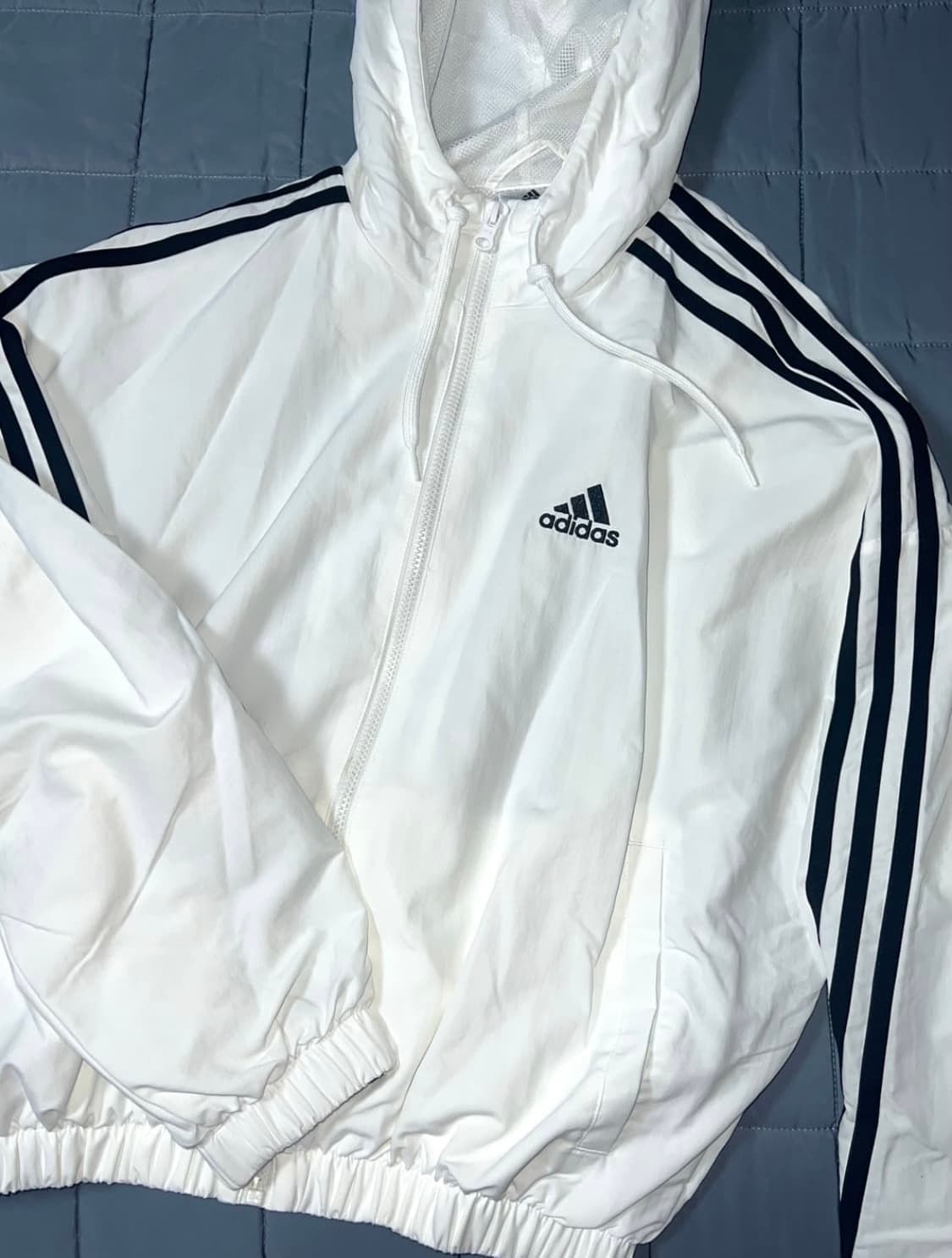 아디다스 에센스 삼선 우븐 윈드브레이커 바람막이 화이트 s 상품이미지1