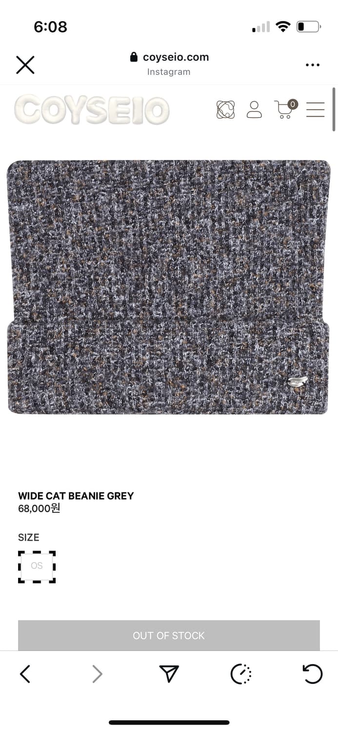 구해요 코이세이오 wide cat beanie grey 상품이미지1
