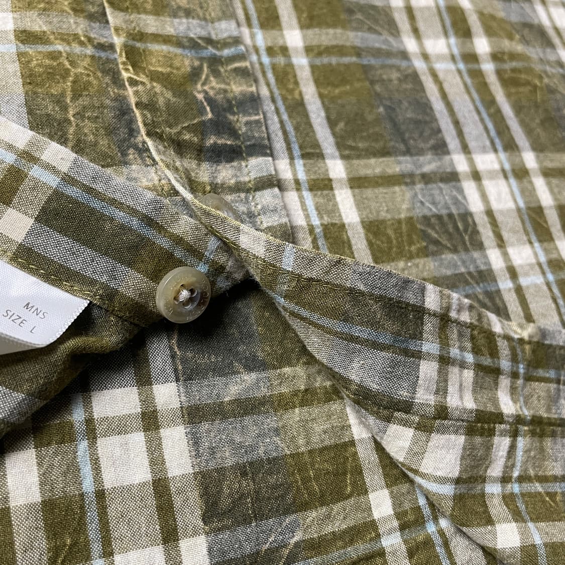 WOOLRICH 울리치 빈티지 올리브 체크 코튼 반팔 셔츠 A00779 상품이미지5