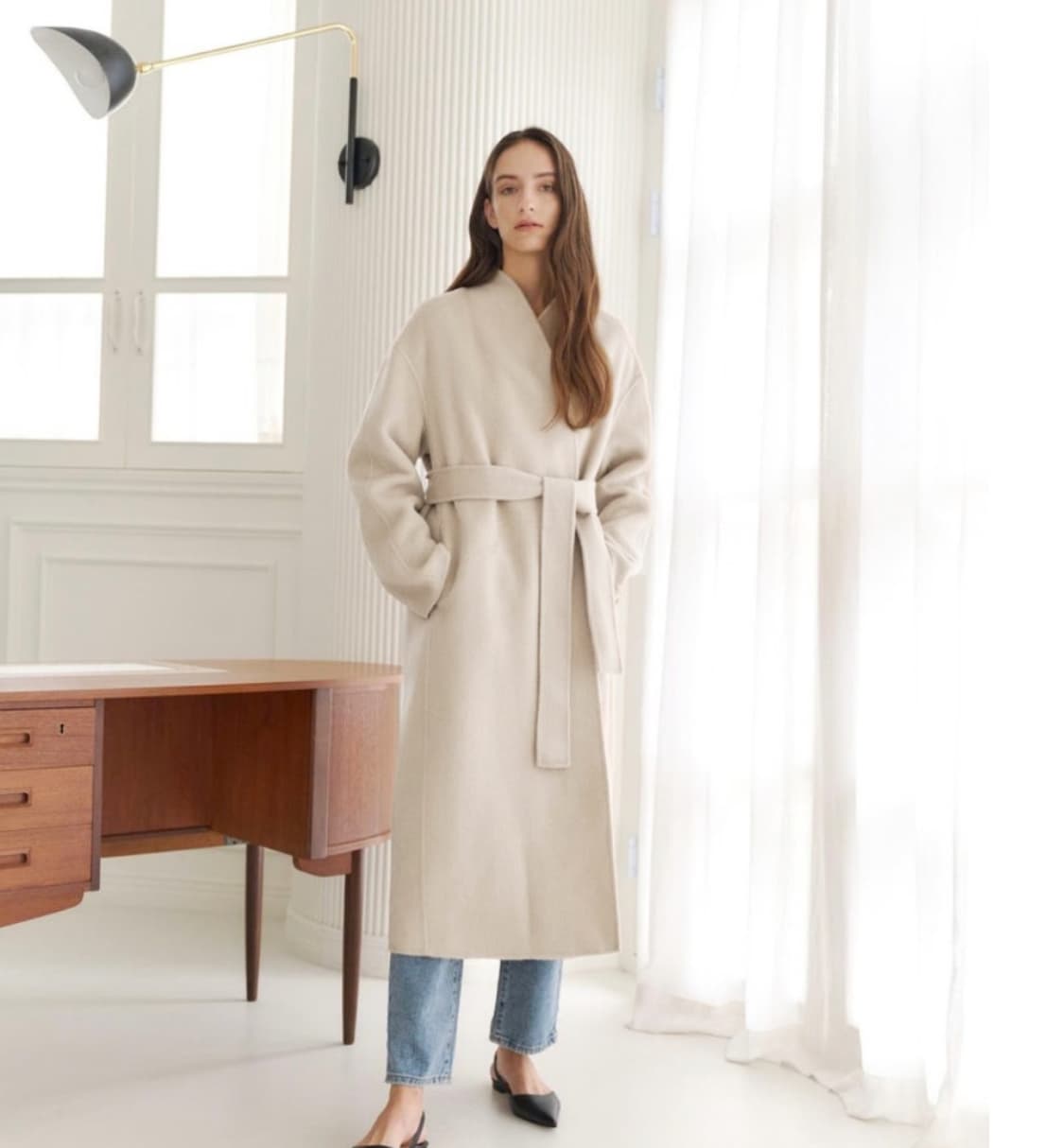 비뮤즈(B.MUSE) 베뉴엣 알파카 울 세르코트 프리사이즈 새상품 상품이미지1