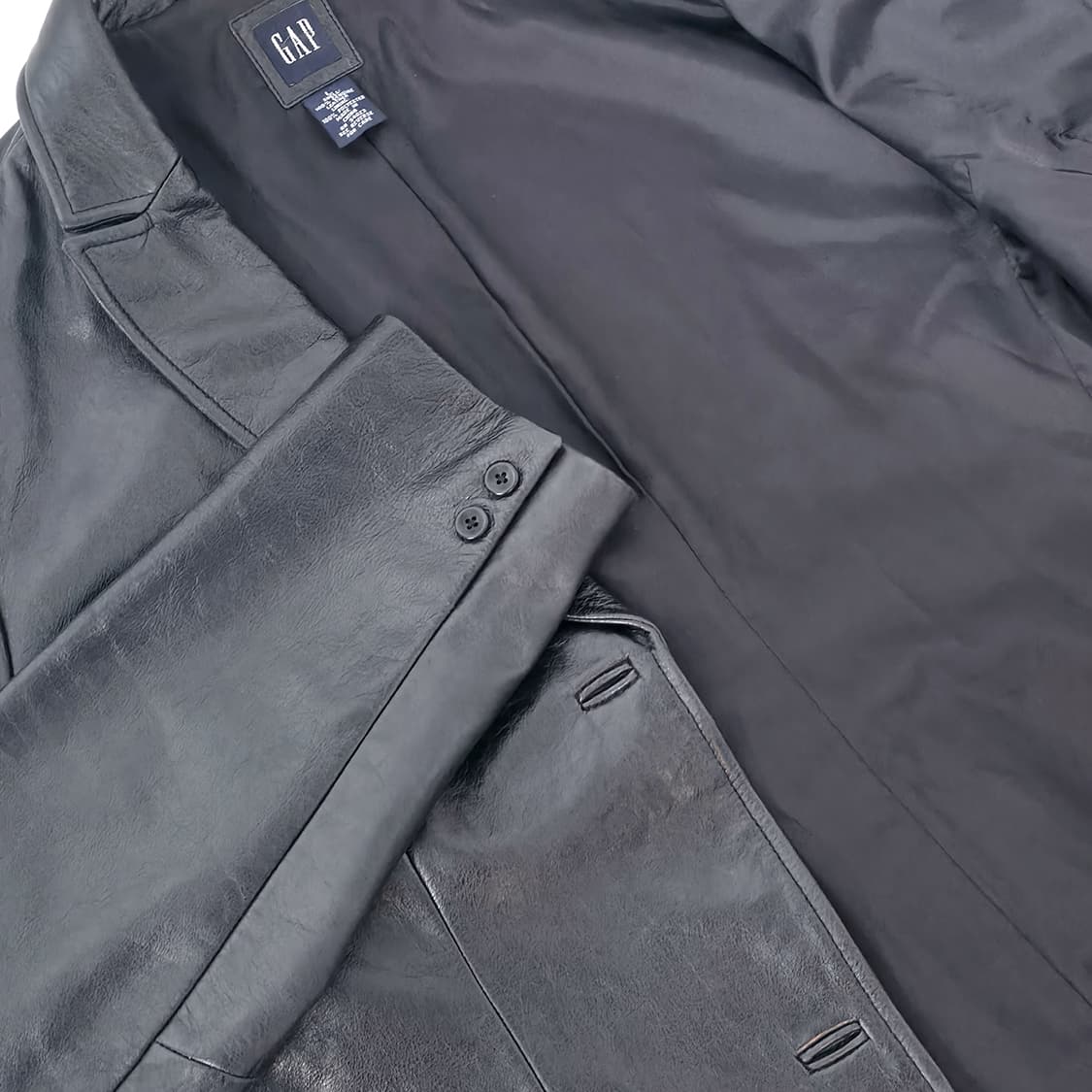 [W/L] 올드 갭 레더 블레이저 블랙 (90s) 상품이미지4