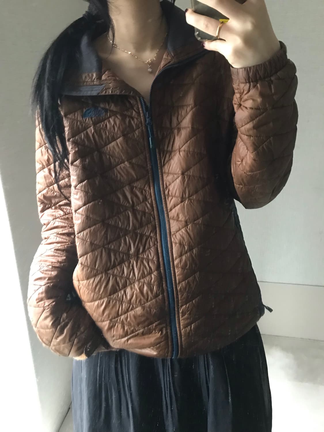 노페 브라운 경량패딩 상품이미지3