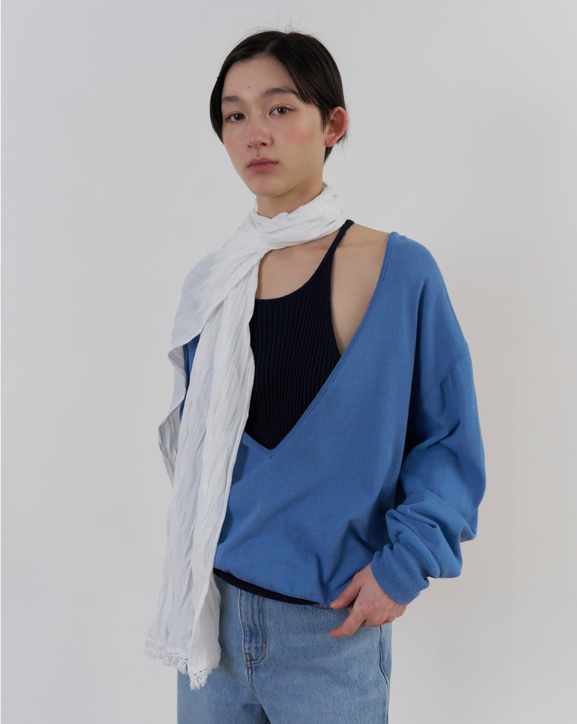 (새상품) 리본빛 Elara Tassel 스카프 아이보리 상품이미지2