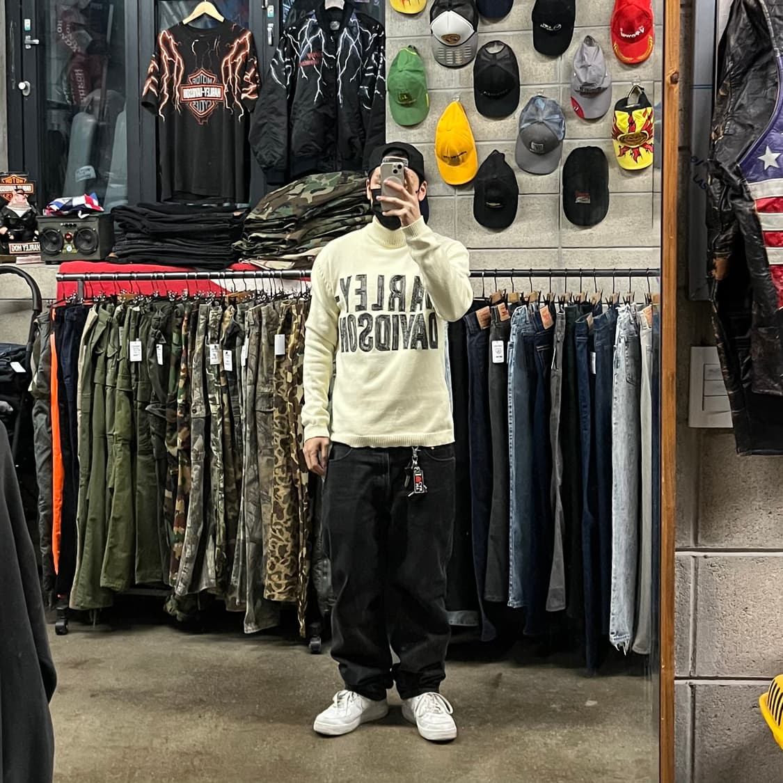 90s 할리데이비슨 빅로고 니트 (100) 상품이미지3