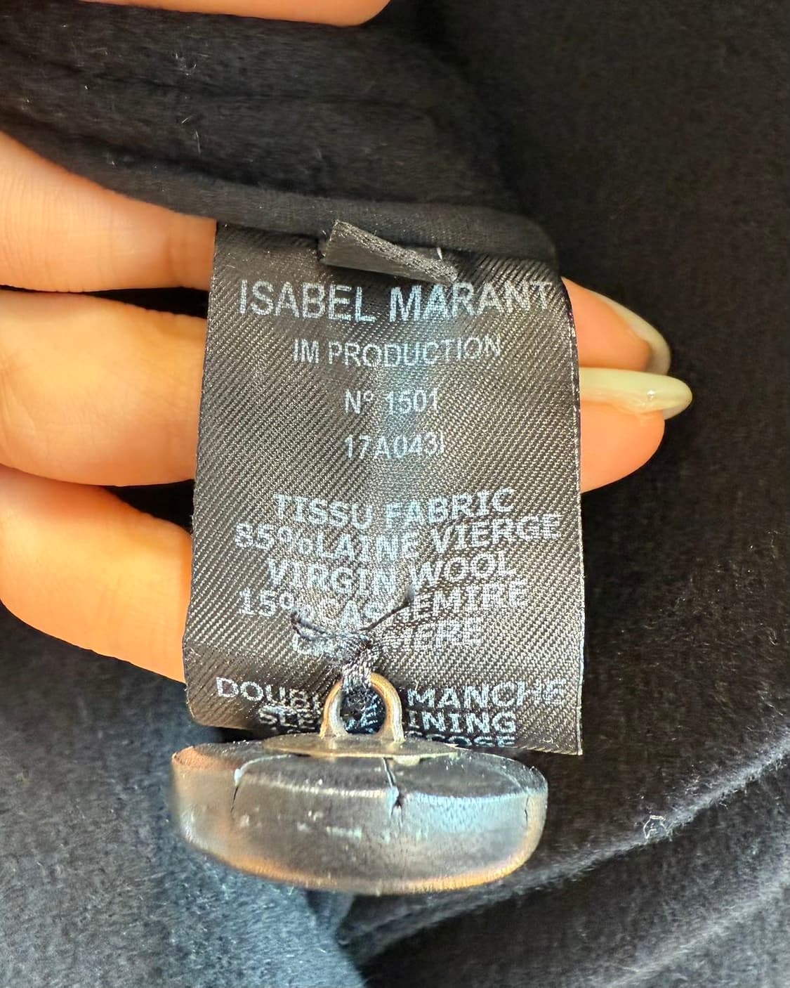 이자벨마랑 블랙 캐시미어 혼방 롱 코트 상품이미지9