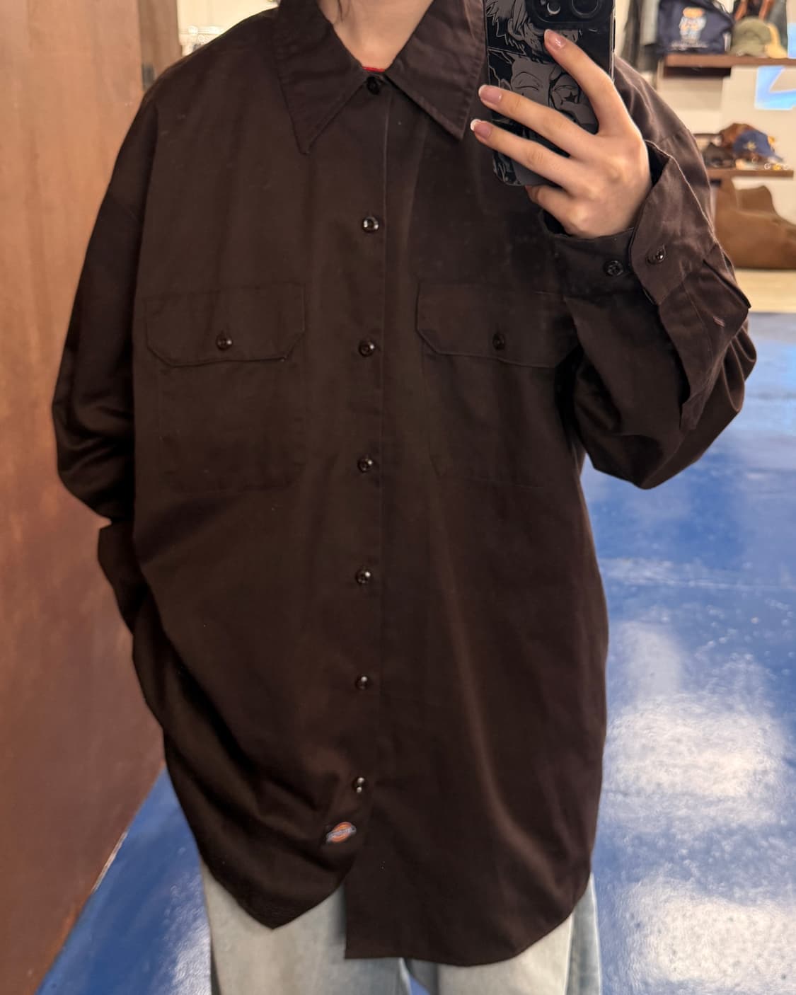 2000s Dickies 디키즈 브라운 셔츠 상품이미지1