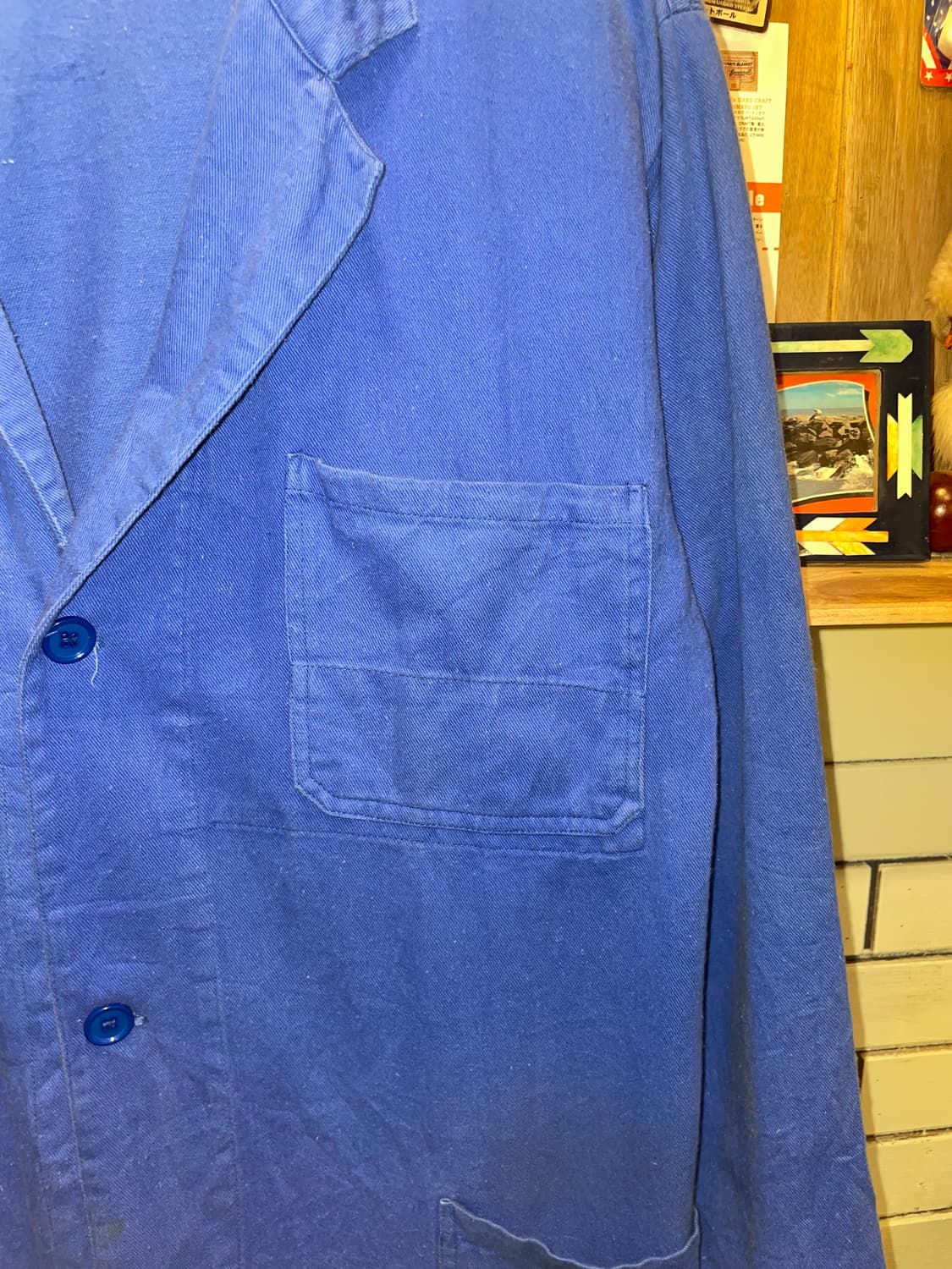 1980–1990s Vintage French Blue Shop Coat 상품이미지3