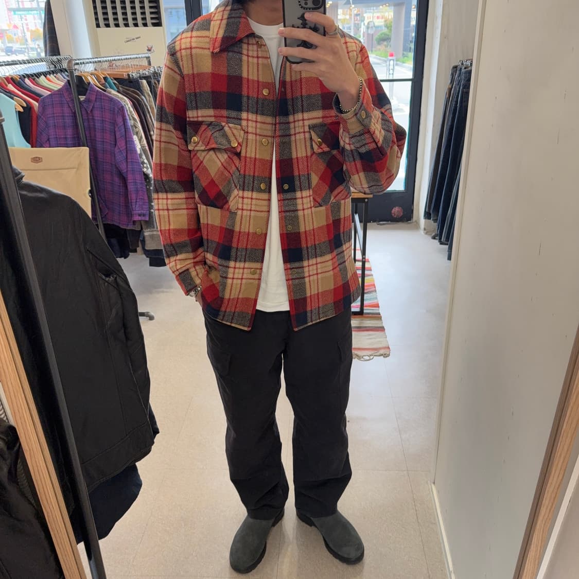 60s 펜들턴 울 체크 셔츠 자켓 상품이미지3