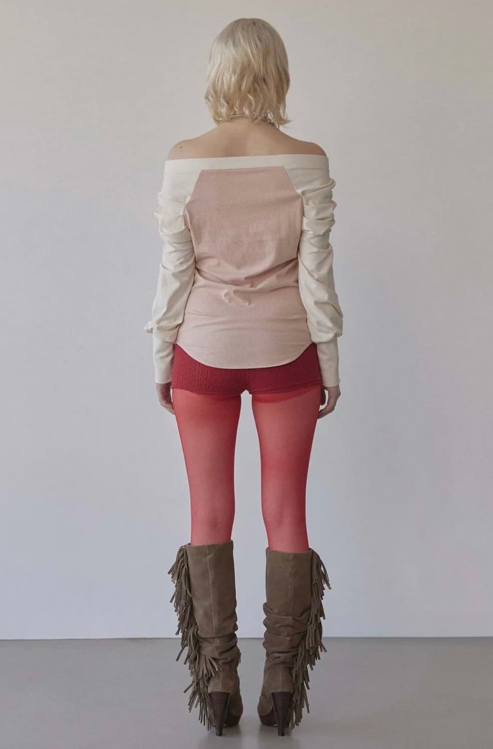 스컬프터 love off shoulder tee peach 상품이미지4