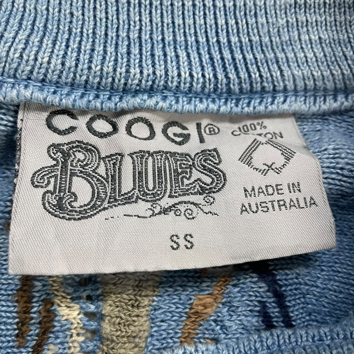 쿠지 Coogi 케이블 라운드 니트 하늘 상품이미지3