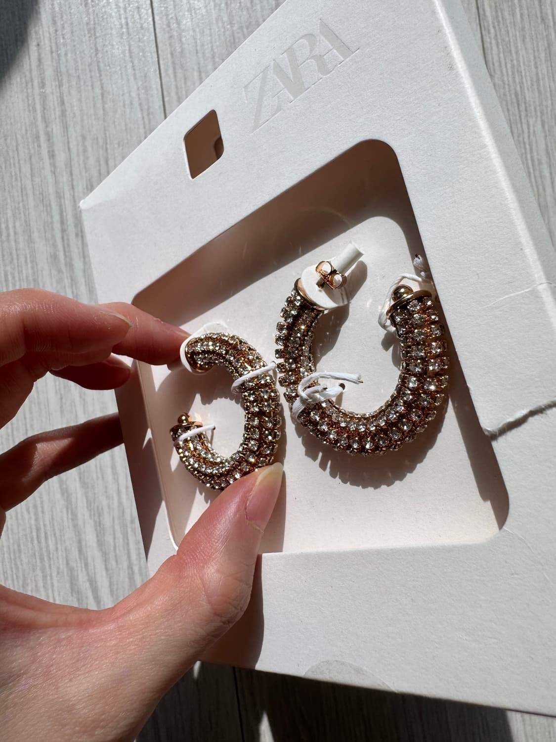 [자라] 빈티지 라인스톤 귀걸이, 새상품 상품이미지2