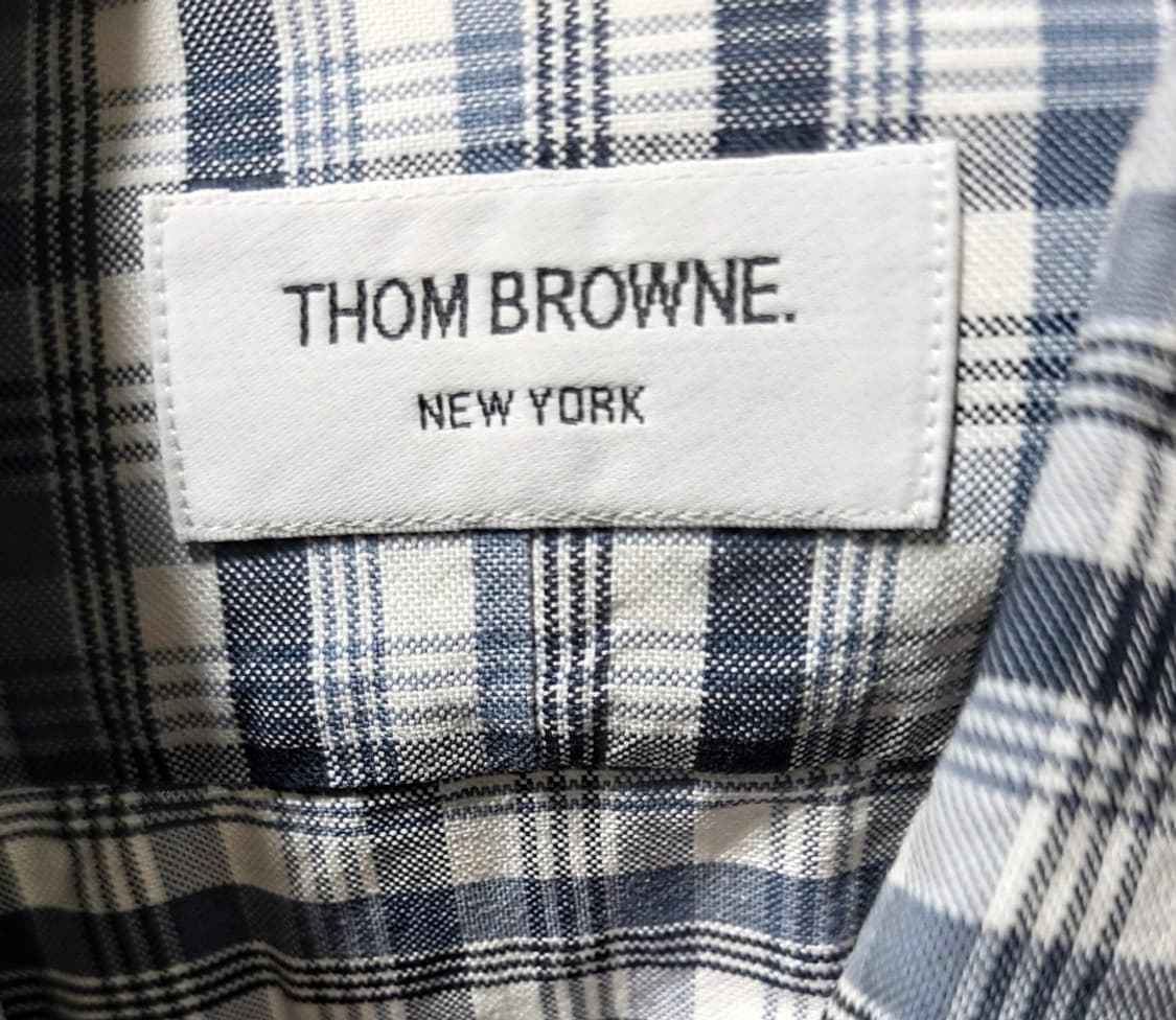 톰브라운 체크 삼선 히든 옥스포드 셔츠 상품이미지4