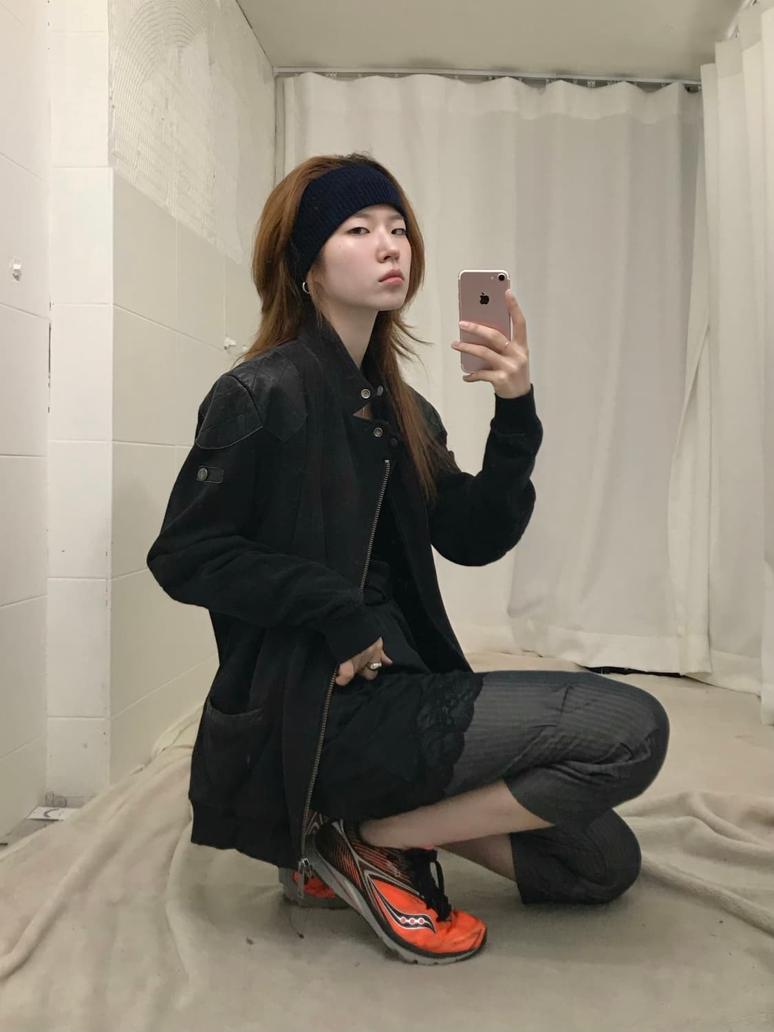 디젤 가죽 패치 사이드 지퍼 코튼 자켓 상품이미지3