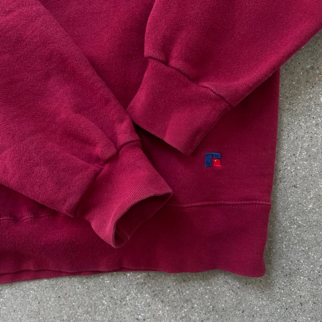 빈티지  러셀 애슬레틱 하이코튼 스웻셔츠 다크레드 made in usa 상품이미지3
