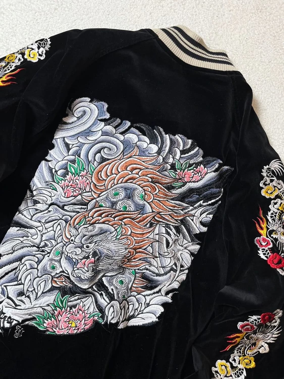 험버 Humber 벨벳 재팬 고블린 자수 스카쟌 블루종 PN7093 상품이미지2