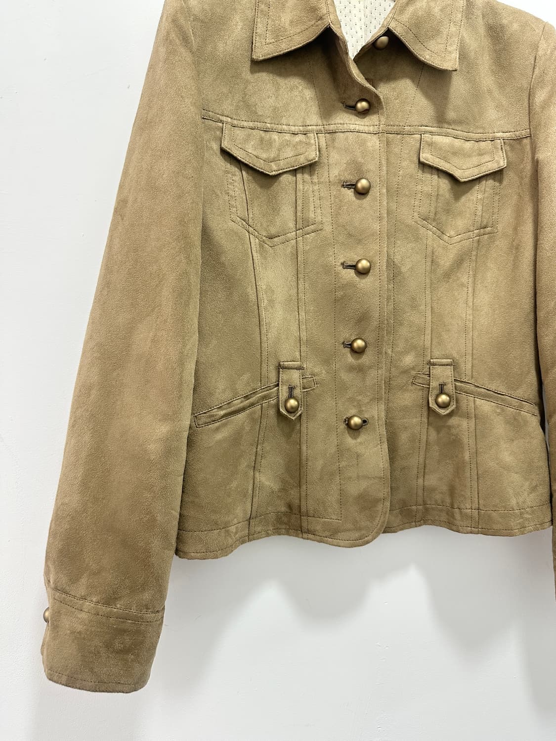 Cloche brown suede leather detail jacket 상품이미지4