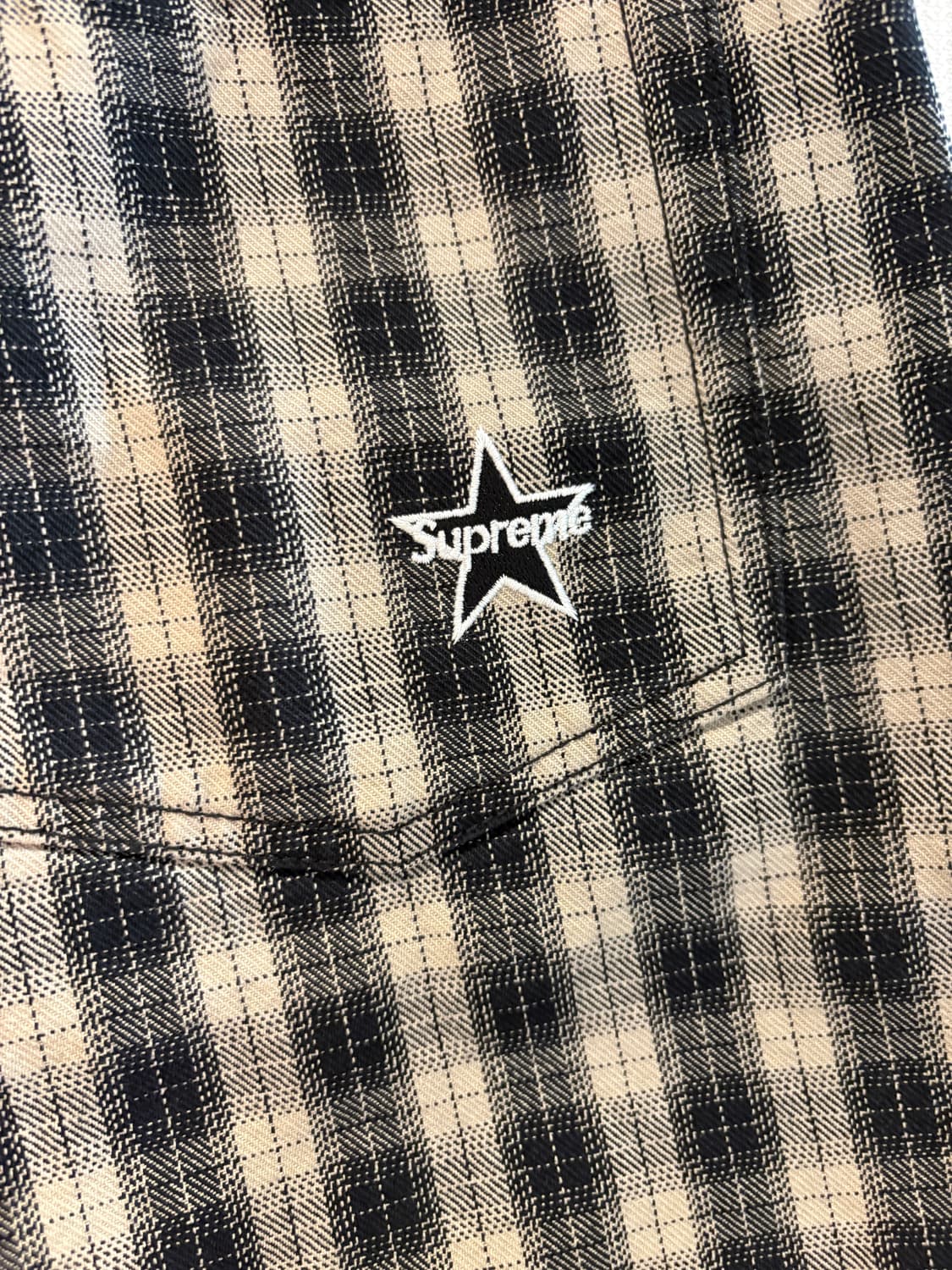 Supreme checker denim shorts 상품이미지4