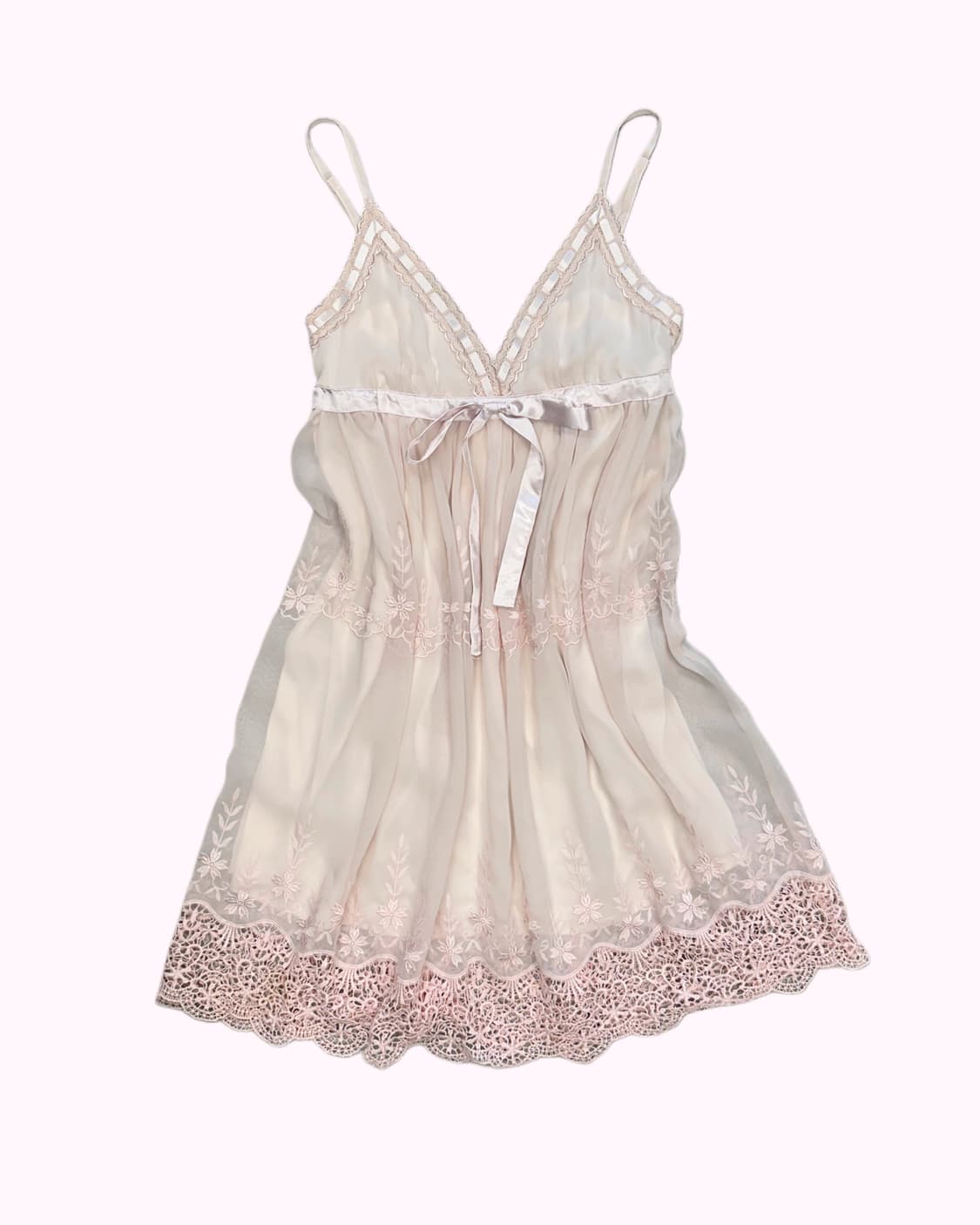pink lace ribbon slip dress 상품이미지1
