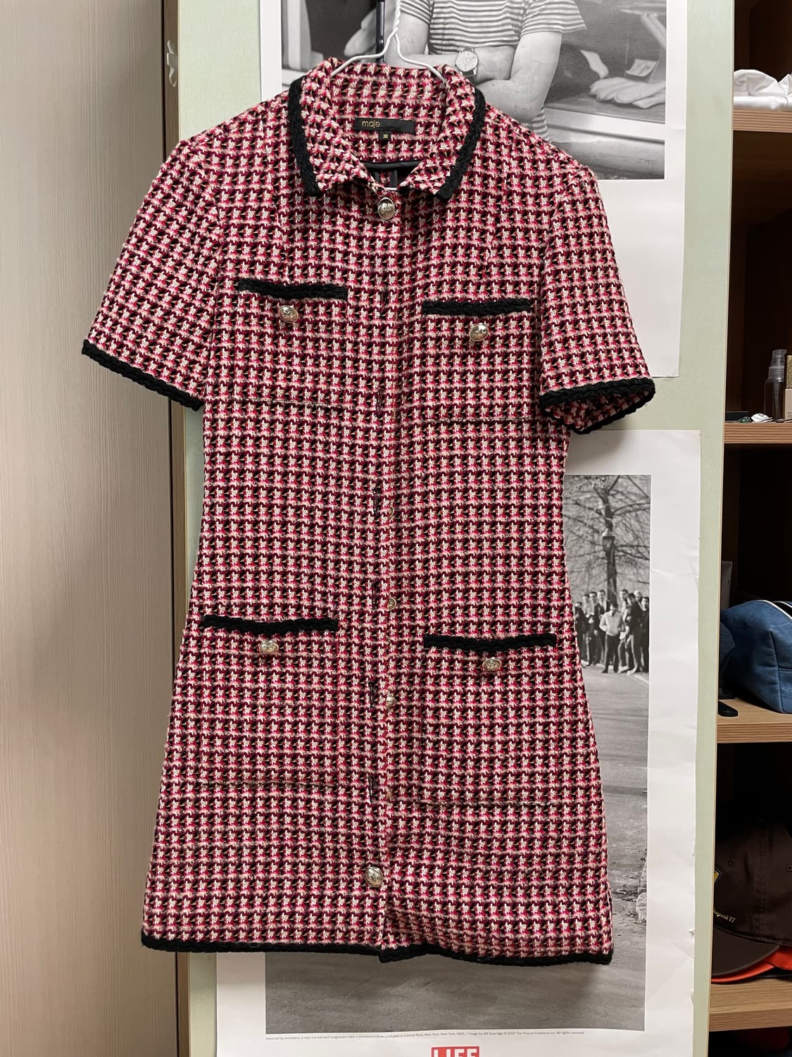 [36]마쥬 레드체크 트위드 원피스 상품이미지4