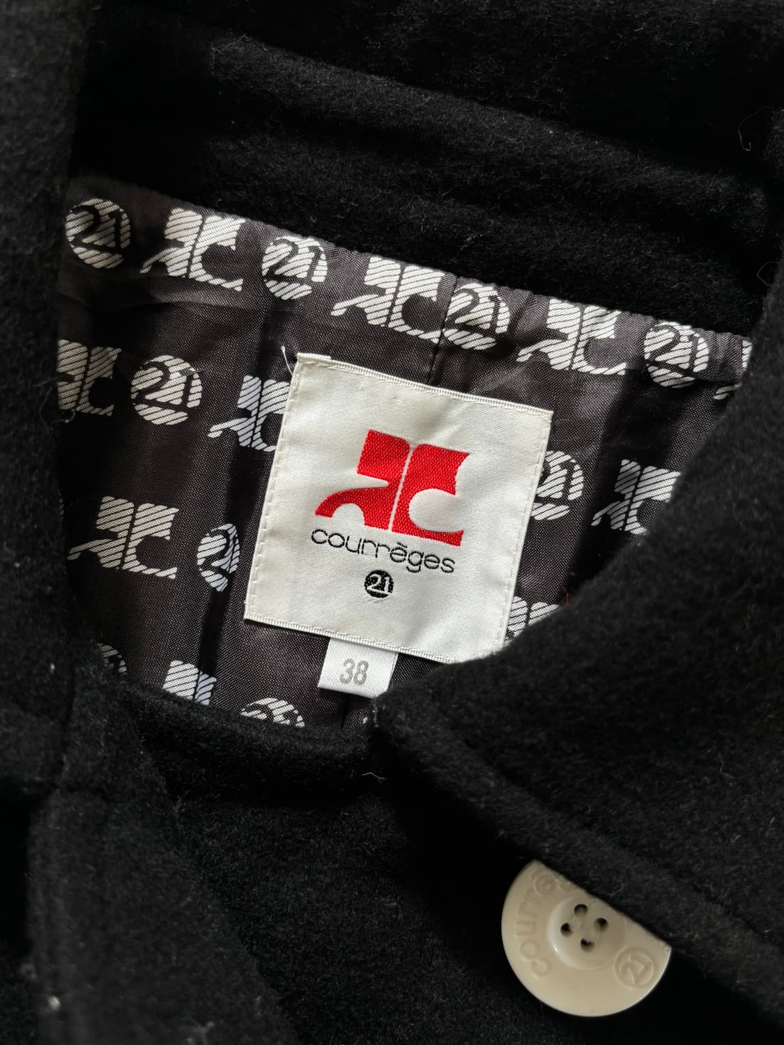 Courreges 꾸레쥬 블랙 더블 피코트  상품이미지6