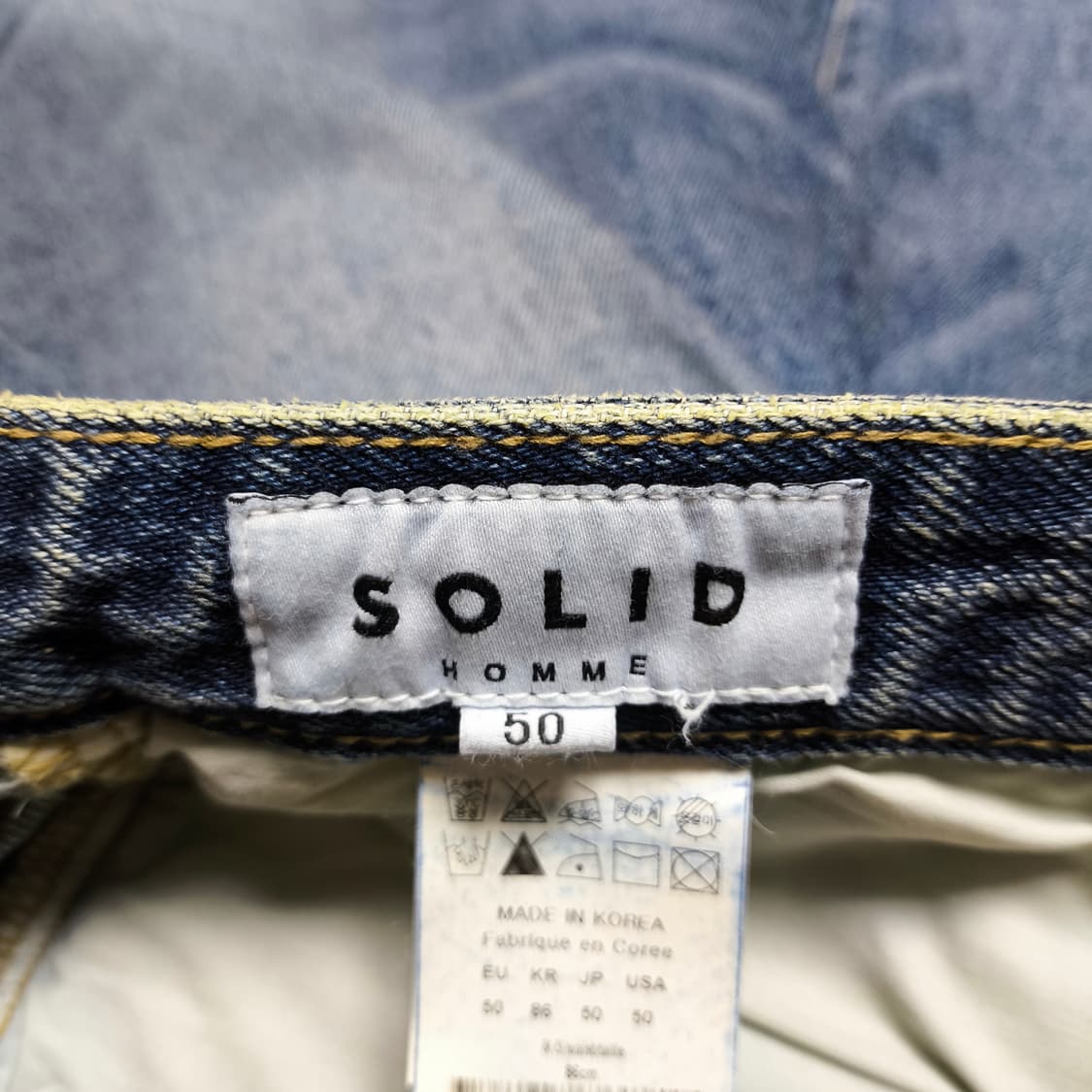 [50] 솔리드 옴므 중청 와이드 데님 팬츠 상품이미지7