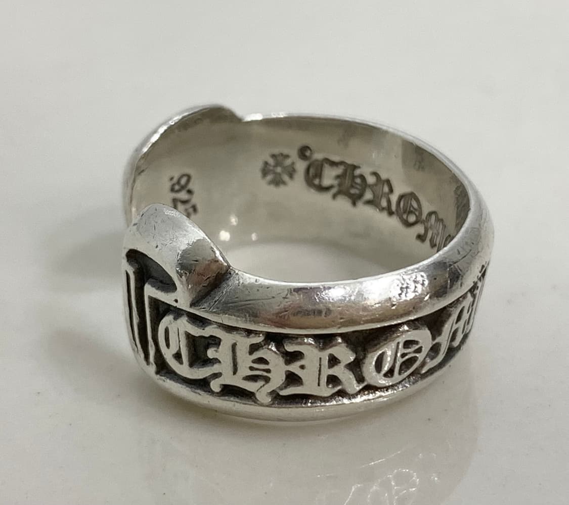 [US 6.5] 크롬하츠 스크롤 라벨 링 스몰 반지 상품이미지1