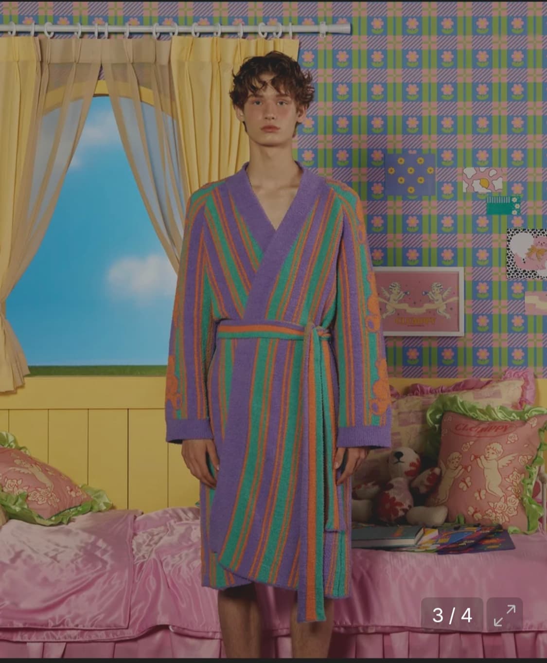 클로피(CLOMPPY) 베어 테리 로브 (보라/민트) 상품이미지2