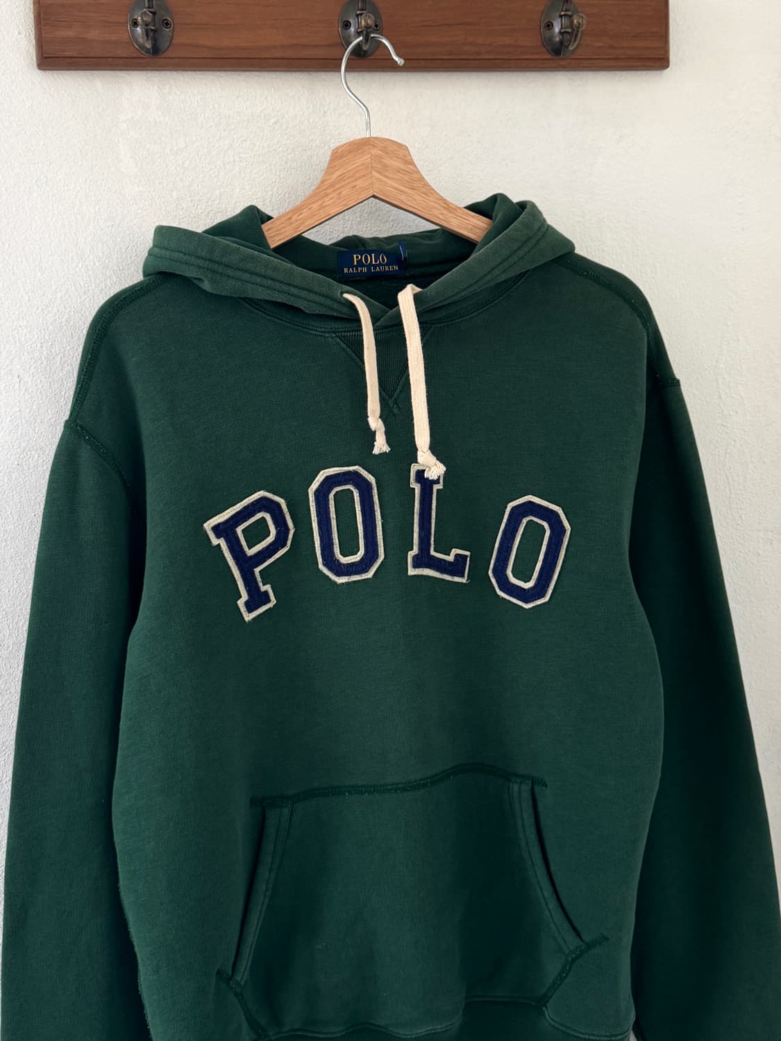 폴로 딥그린 스펠로고 후드 상품이미지1