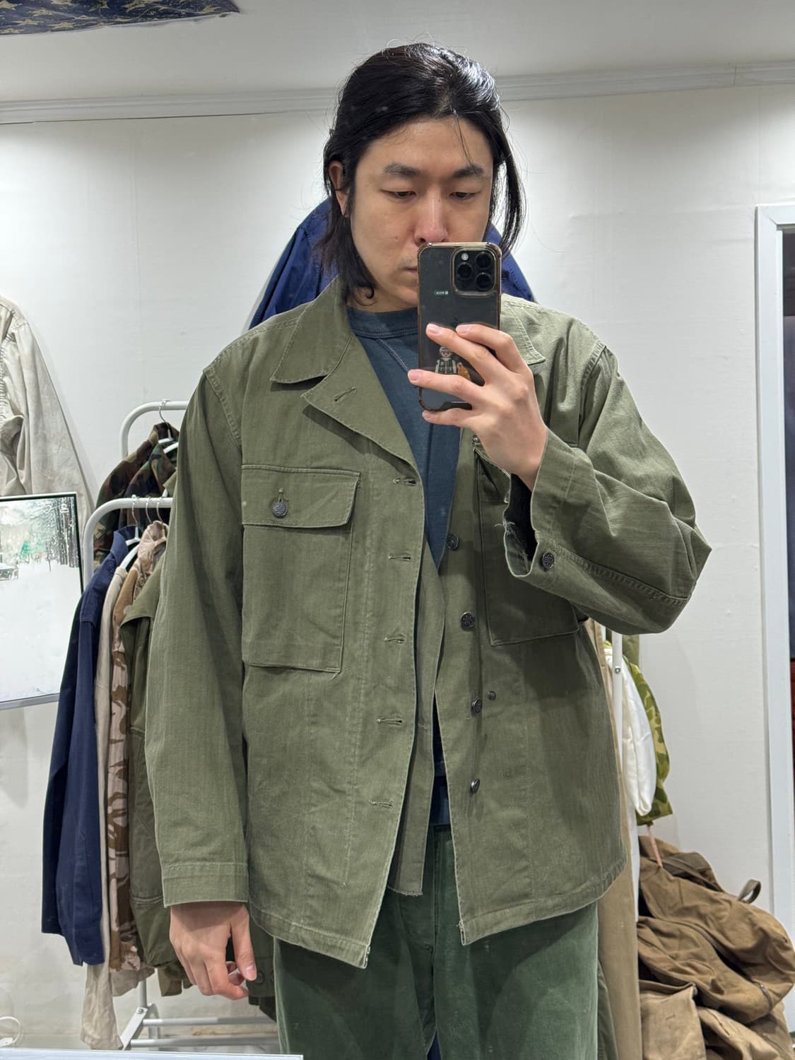 40s 미군 오리지널 M43 셔츠 (42R) 상품이미지10