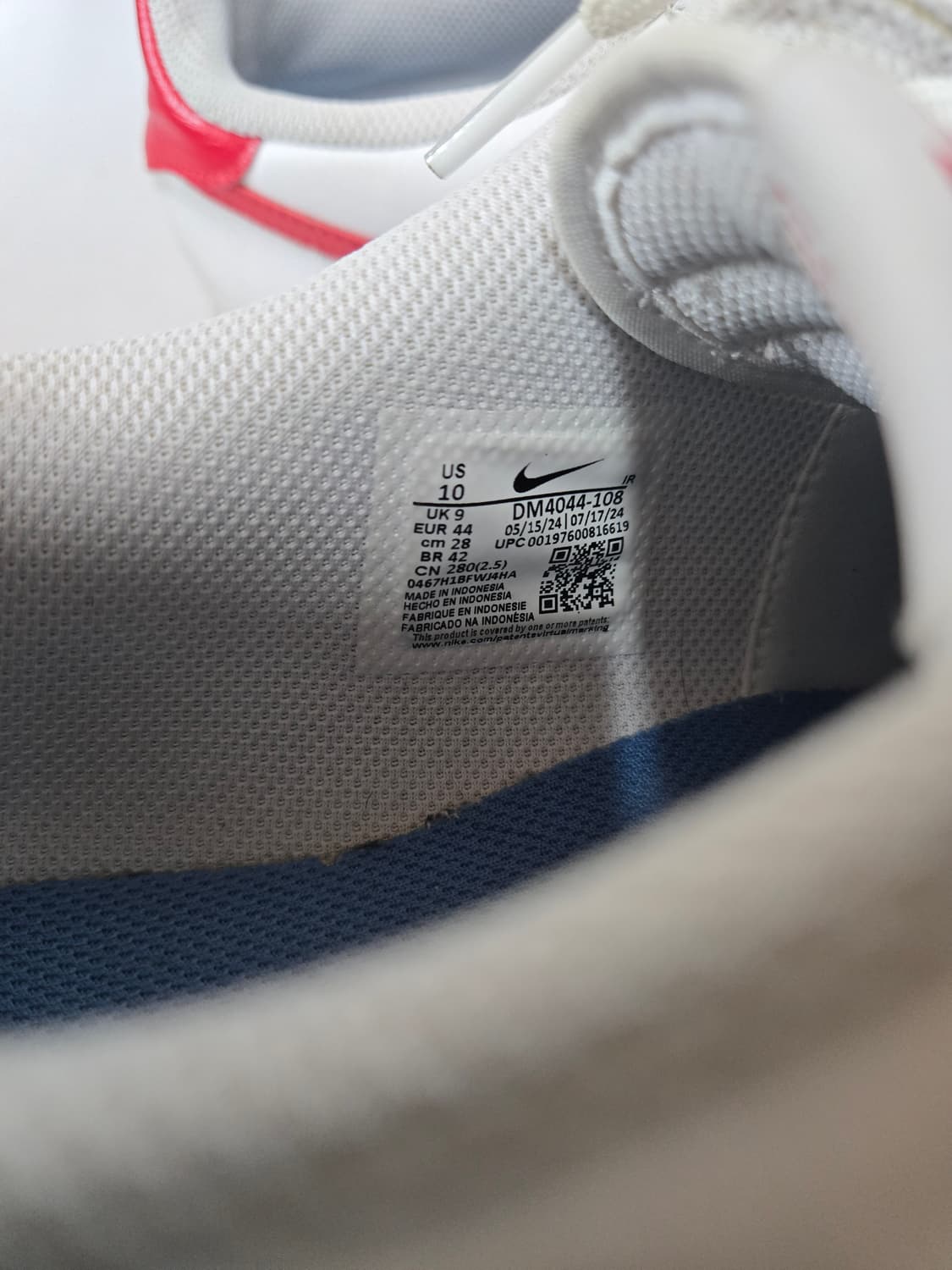 나이키 코르테즈 흰빨 파랑 운동화 280mm 상품이미지5