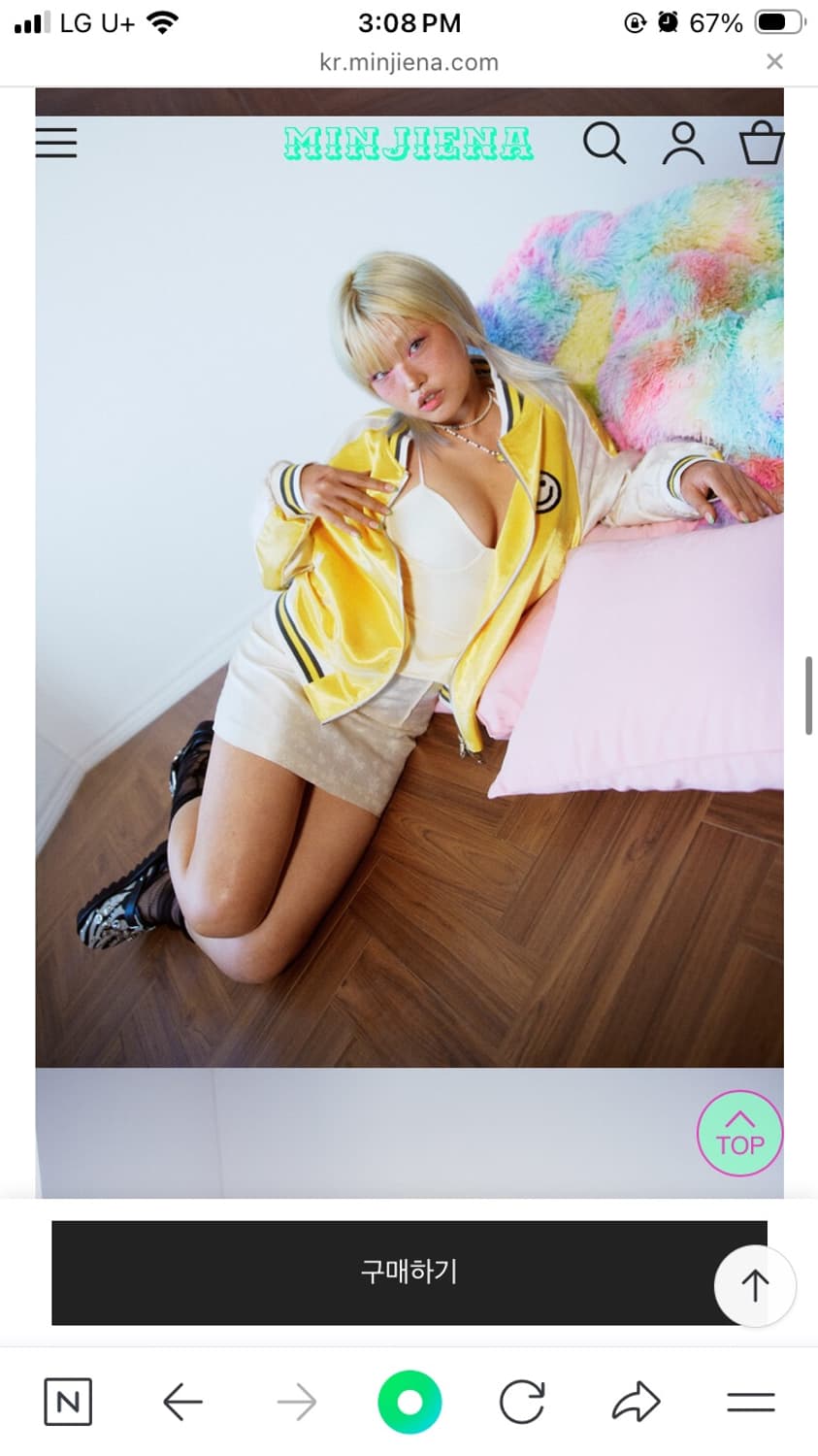 민지에나 크림 자갸드 사틴 오리엔탈플로럴 미니스커트 상품이미지2