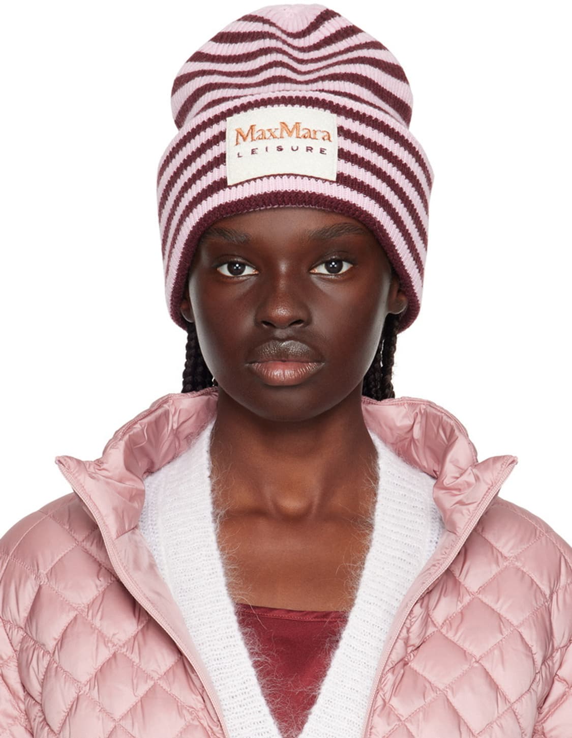 [MaxMara] Red & Pink Stripe Beanie 상품이미지1
