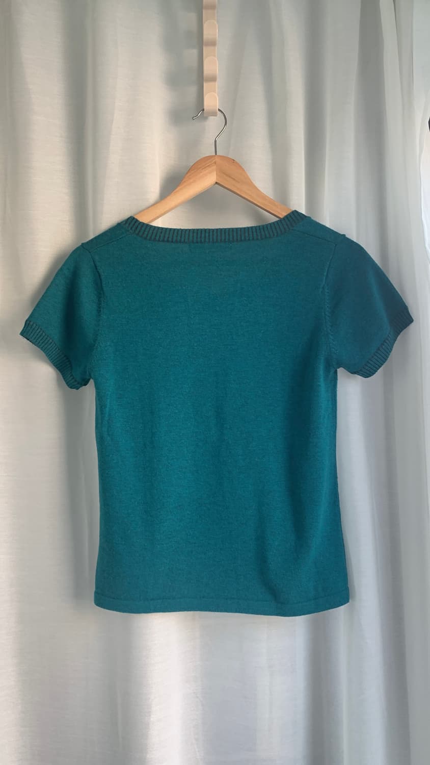 Hiroko Koshino Aqua green half knit 상품이미지3