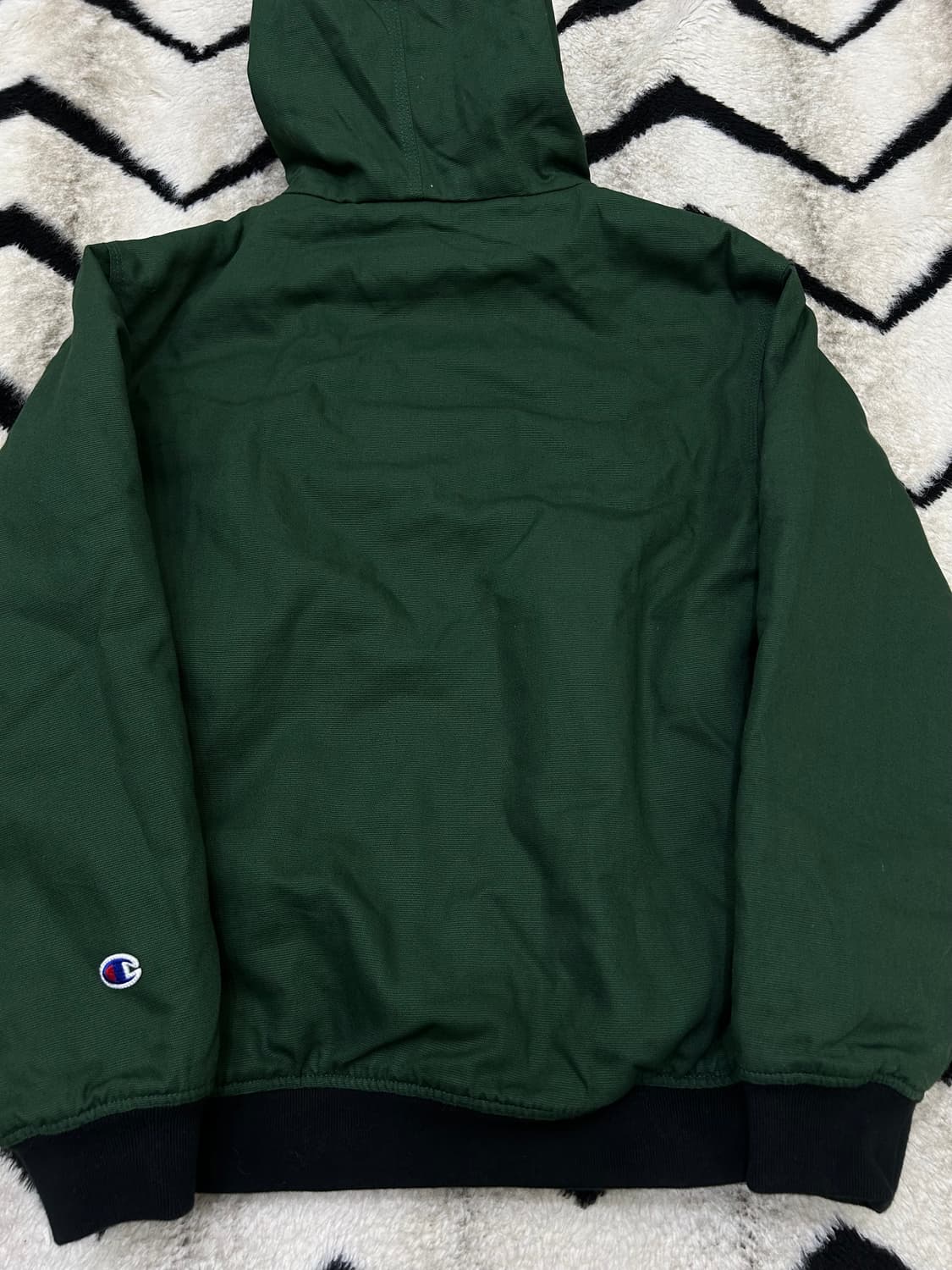 [S]챔피온 누빔 캔버스 워크 후드자켓/그린 상품이미지5
