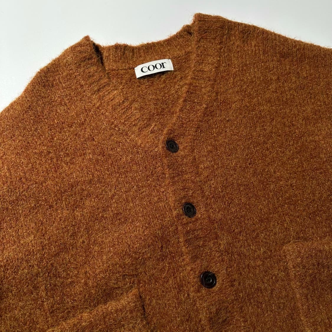 쿠어 헤어리 알파카 니트 가디건 상품이미지3