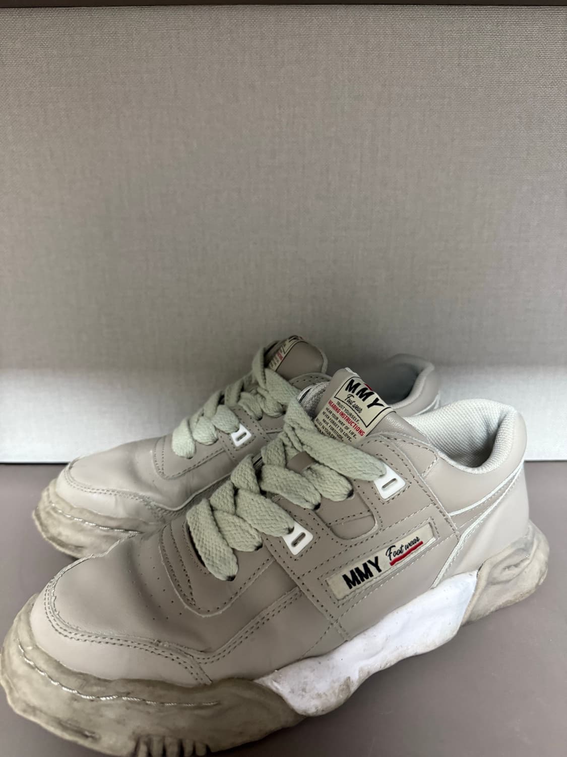 남성 파커 OG 솔 레더 로우탑 스니커즈 - 그레이 상품이미지1