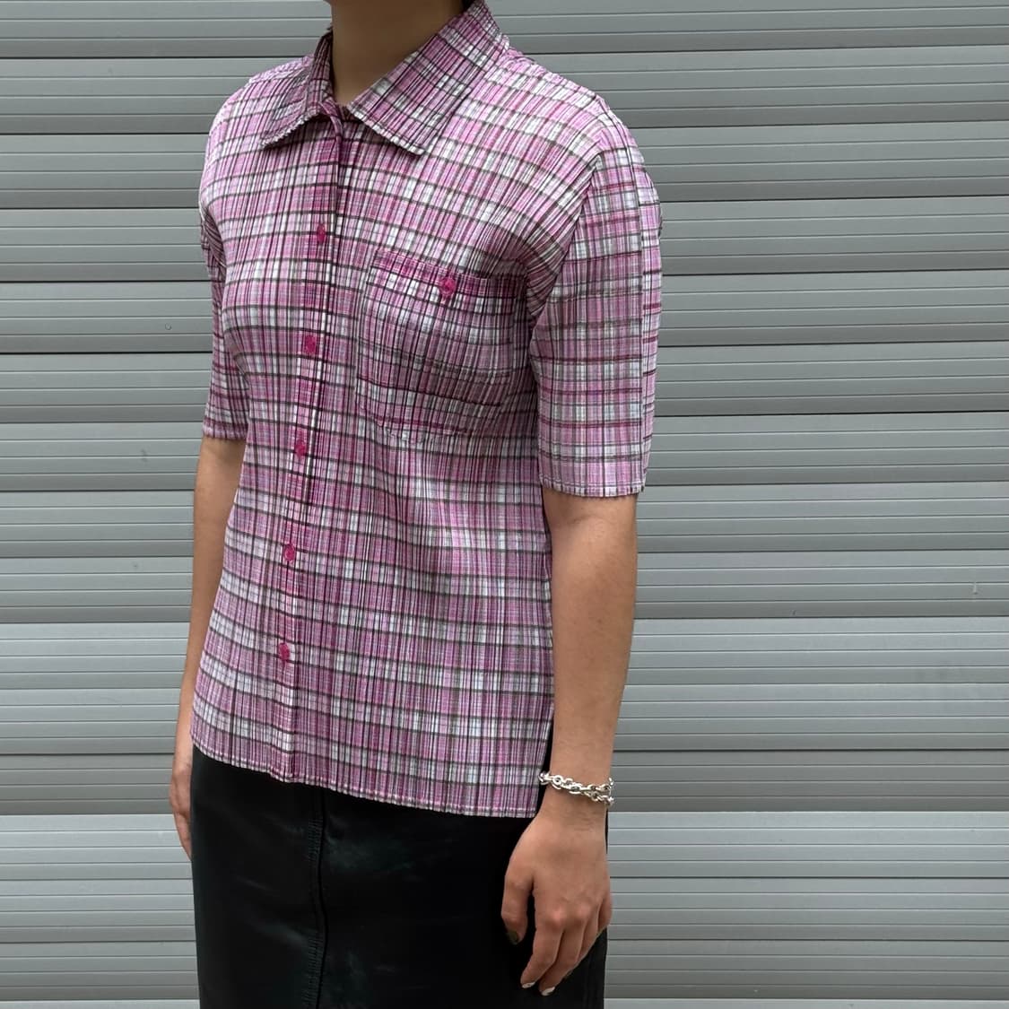 Check Pleated Pullover Sleeveless Shirt 상품이미지10