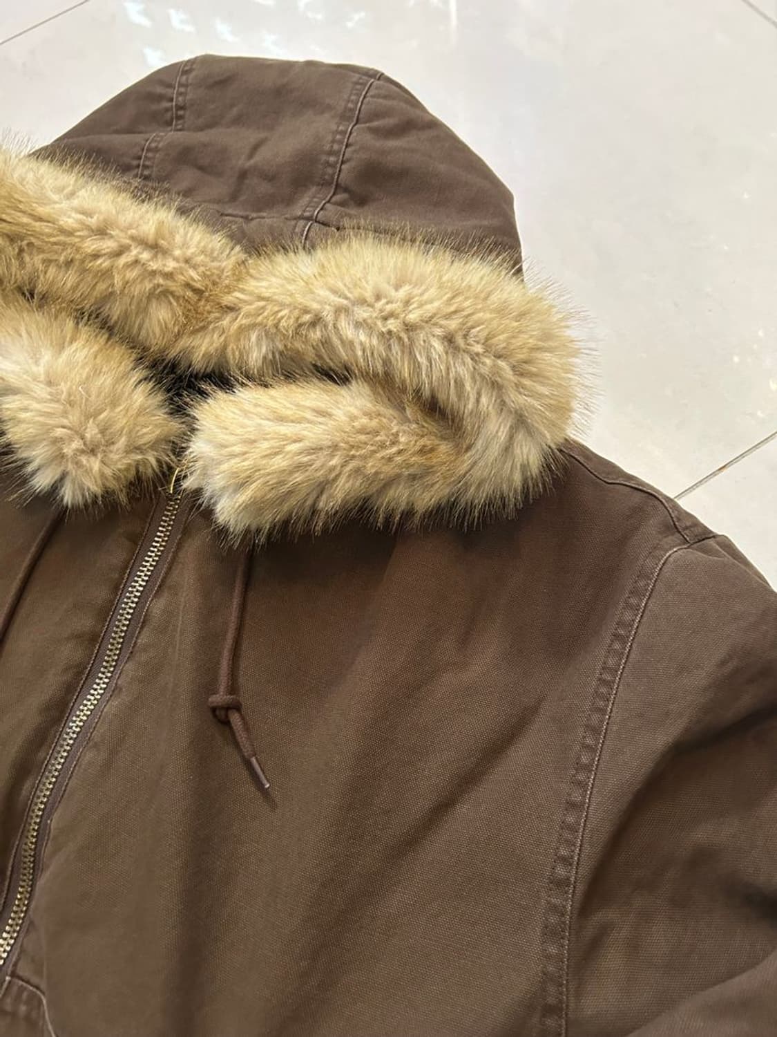 FAKE FUR ZIP UP 양방향 인조 모피 지퍼 후드 블라우스 상품이미지5
