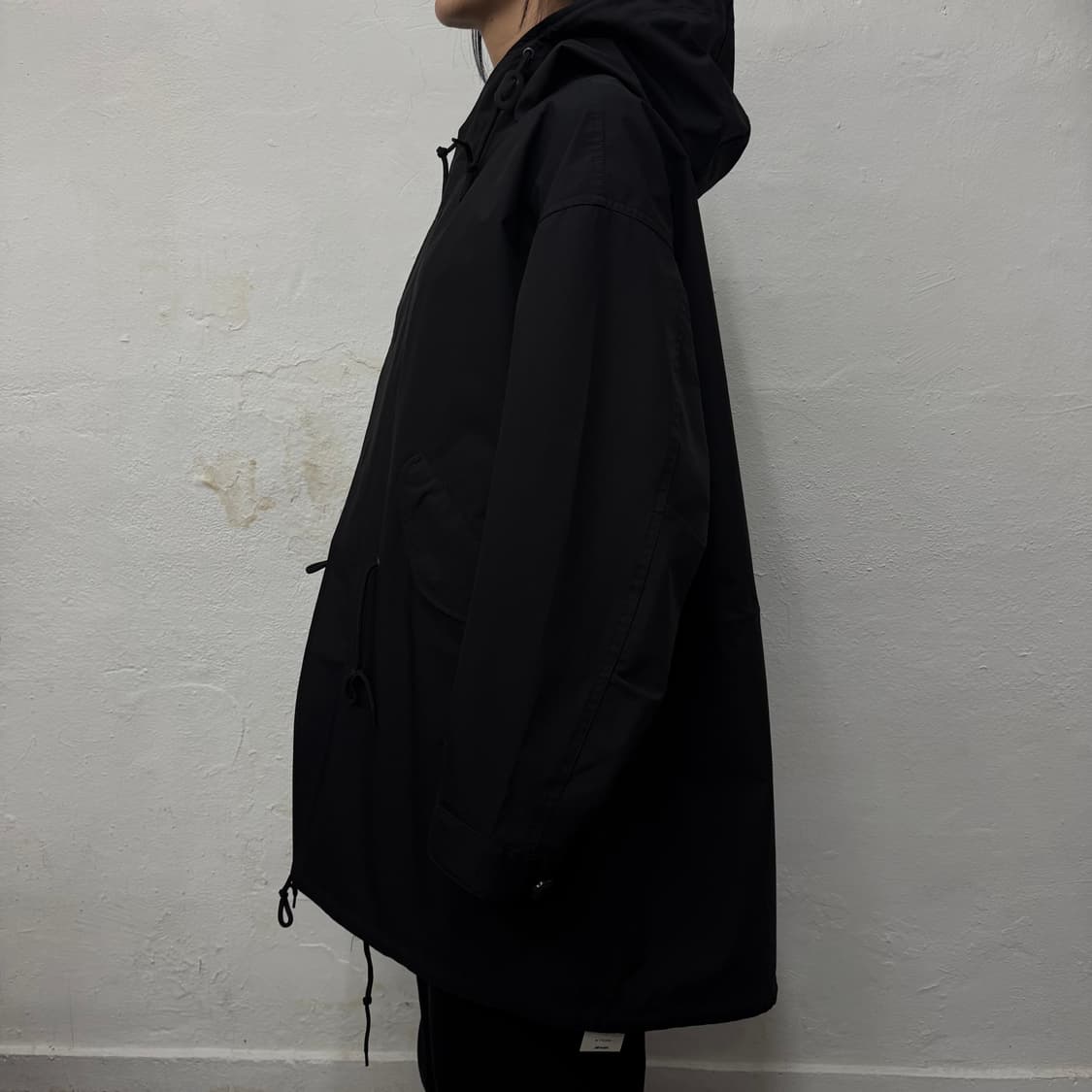 빔즈(B:MING by BEAMS) 블랙컬러 레이어 후드 모즈 코트 상품이미지2