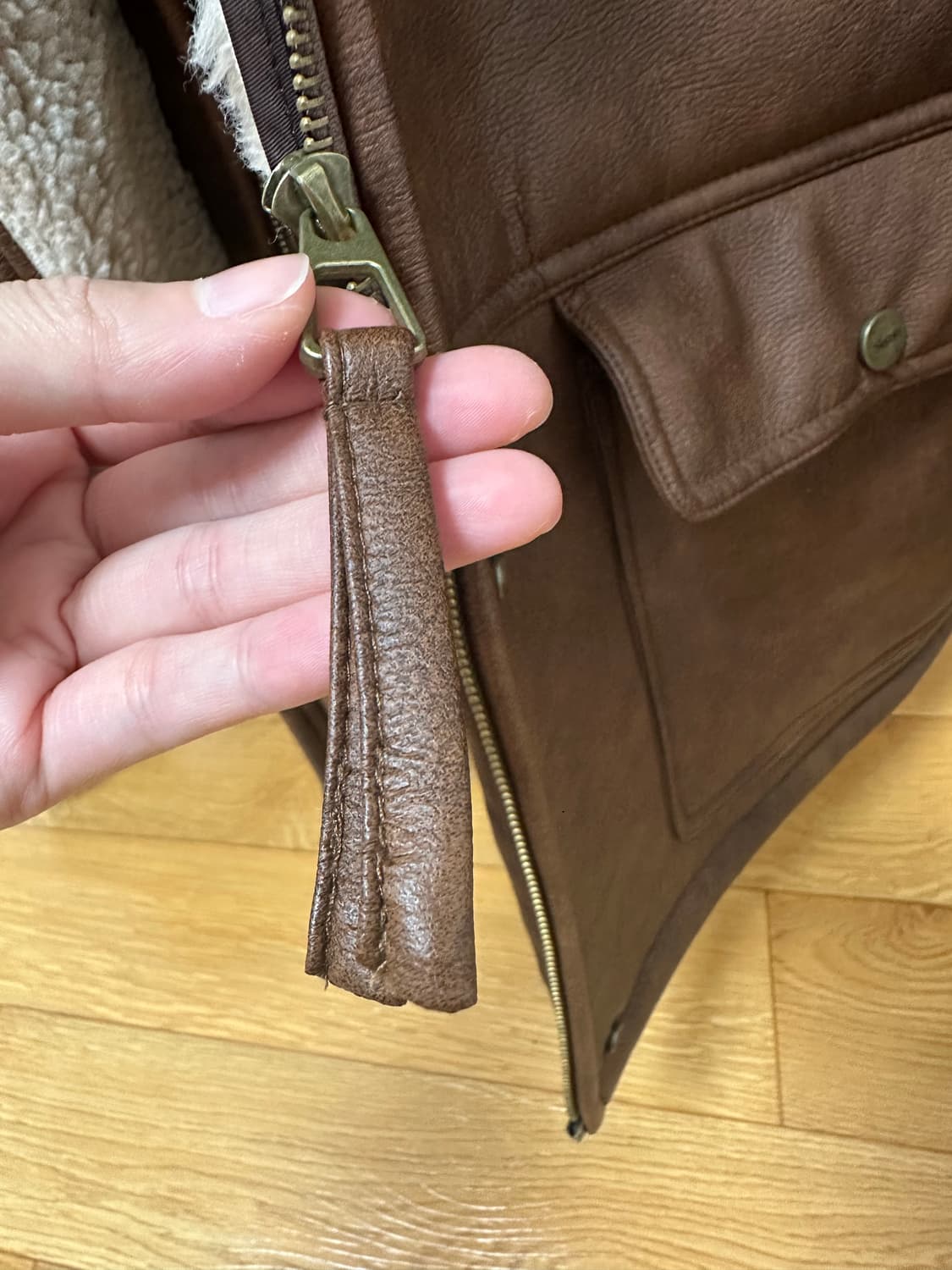 시눈 sinoon 빈티지 무스탕 자켓 브라운 상품이미지4