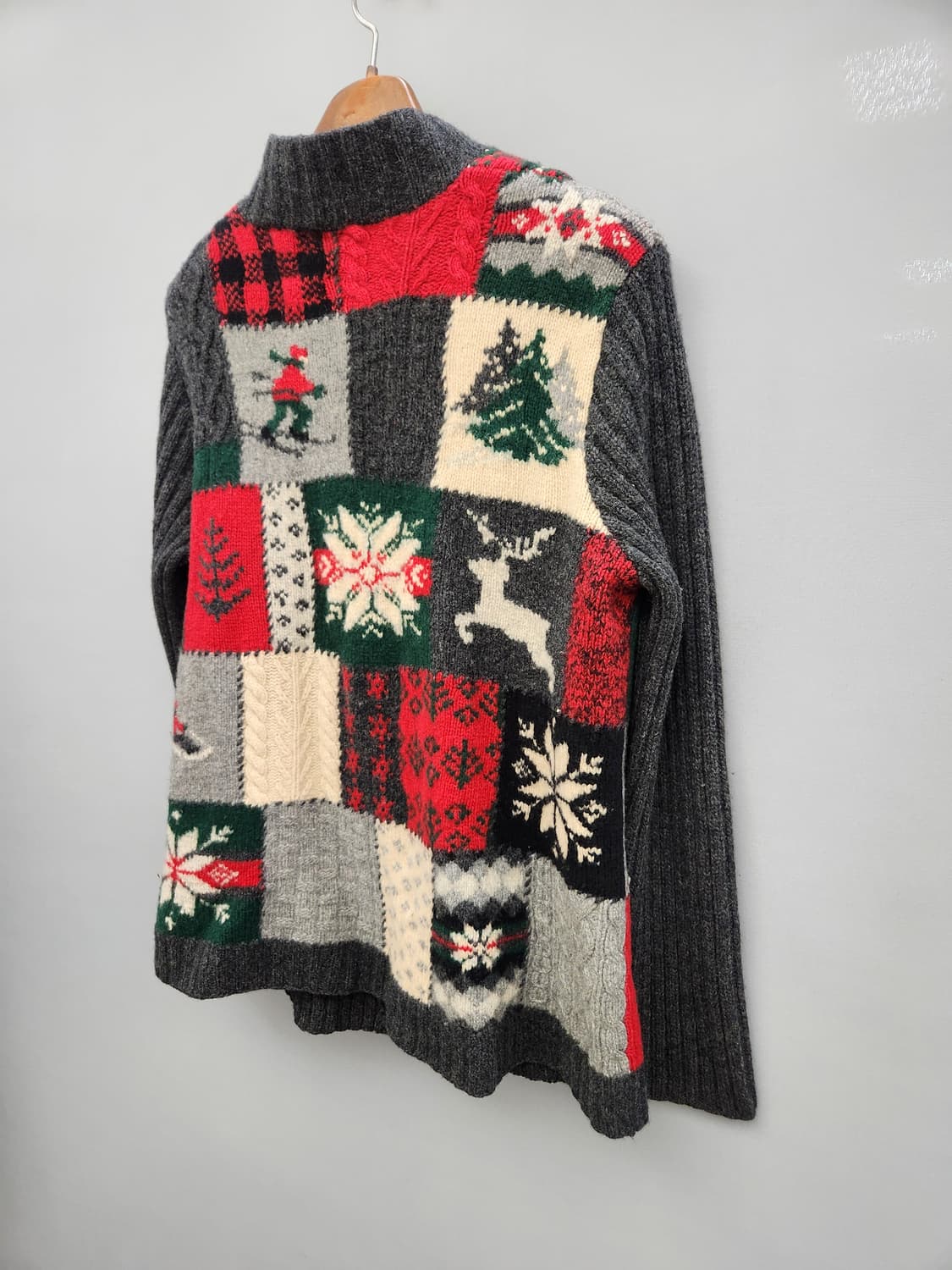 폴로 랄프로렌 패치워크 램스울 가디건 상품이미지5