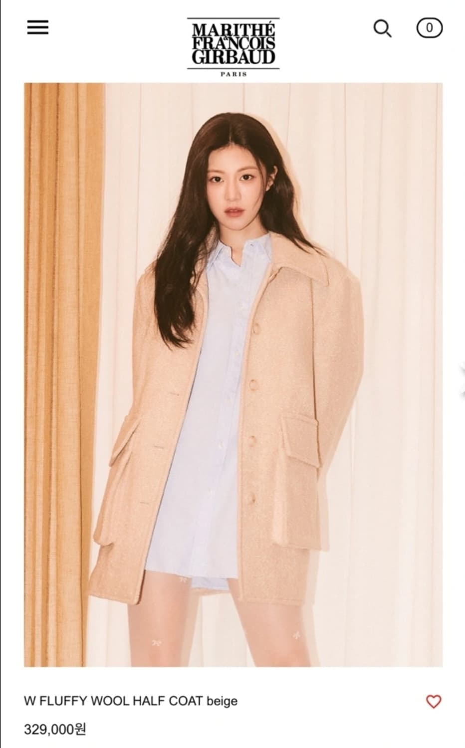 [마리떼프랑소와저버]플러피 울 하프코트 상품이미지1