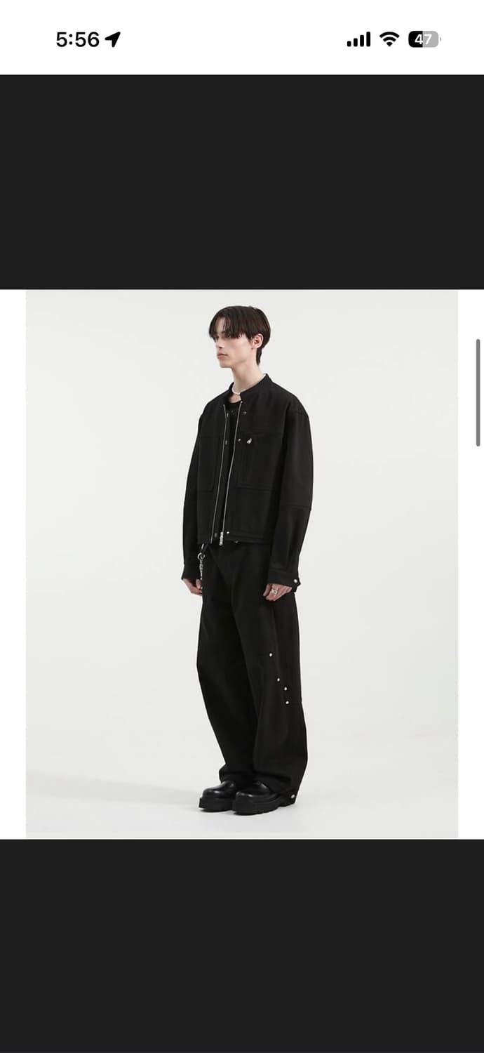 HALEINE 알렌느 울 카펜터 디테일 바이커 자켓 EQL 상품이미지1