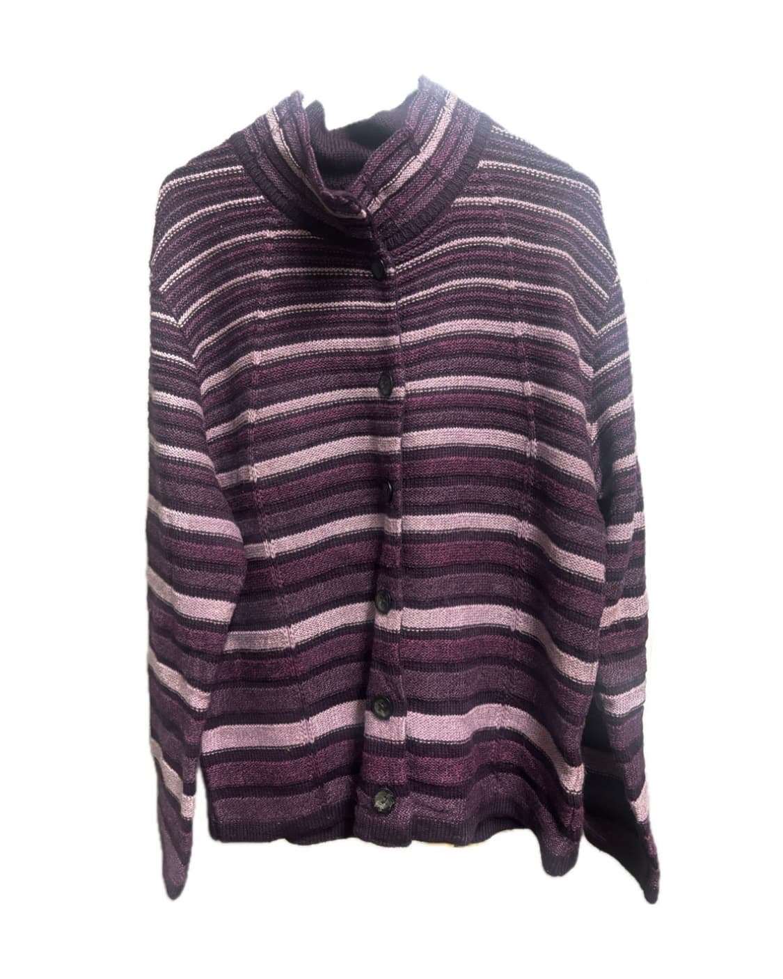 빈티지 배색 스트라이프 패턴 니트 가디건 상품이미지1