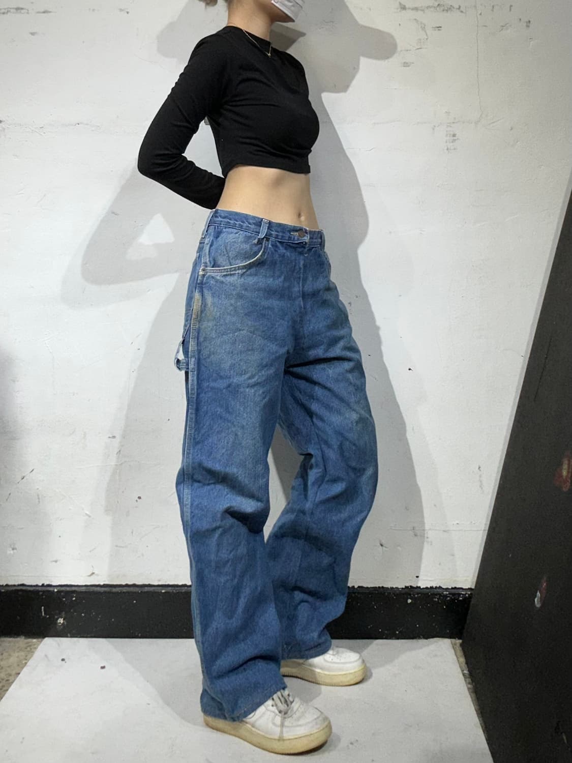 디키즈 중청 와이드 카펜터 워크 팬츠 데님 팬츠 청바지 스케이트 바지 상품이미지1