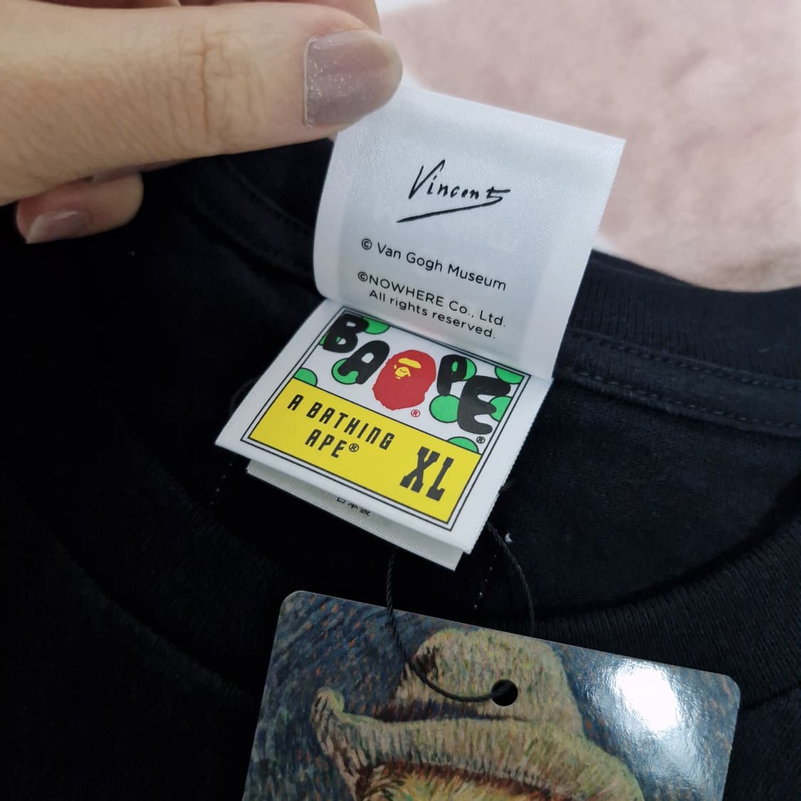 베이프 반고흐 뮤지엄 컬리지 반팔 티셔츠 블랙 옐로우 반 고흐 해바라기 상품이미지6