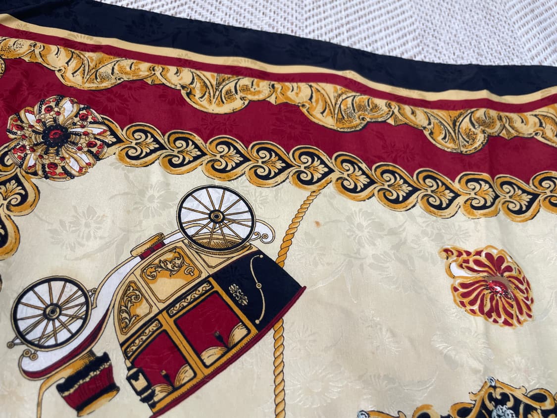 빈티지 클래식 코치 모티프 실크 스카프 상품이미지2