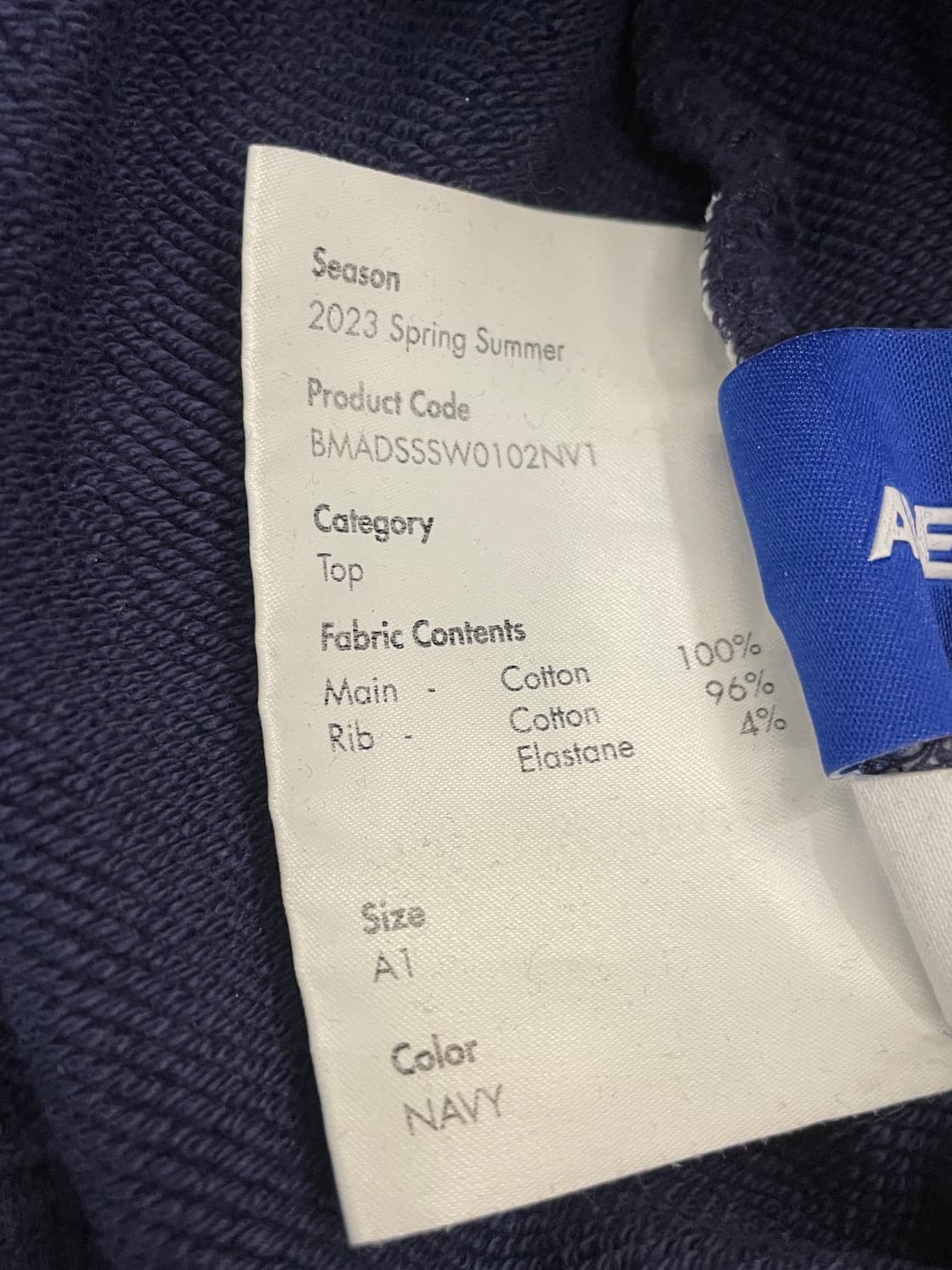 아더에러 23SS Sollec 솔렉 스웻셔츠 맨투맨 네이비 상품이미지5