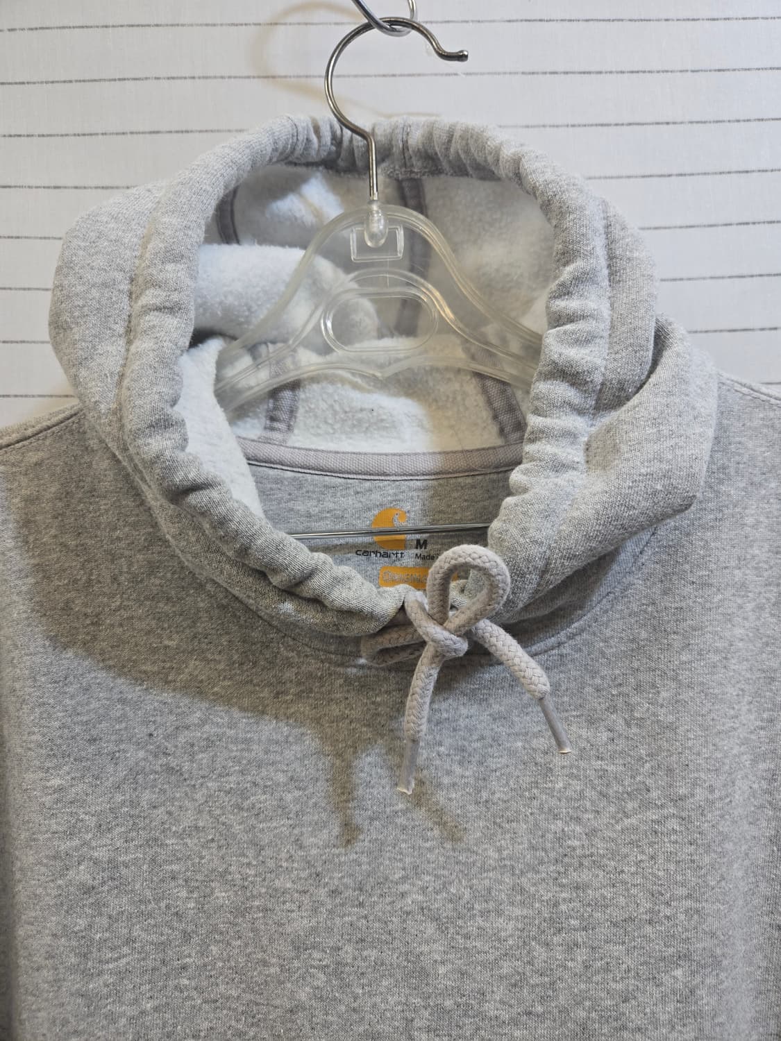 칼하트 그레이 후드티 로고 슬리브 상품이미지2