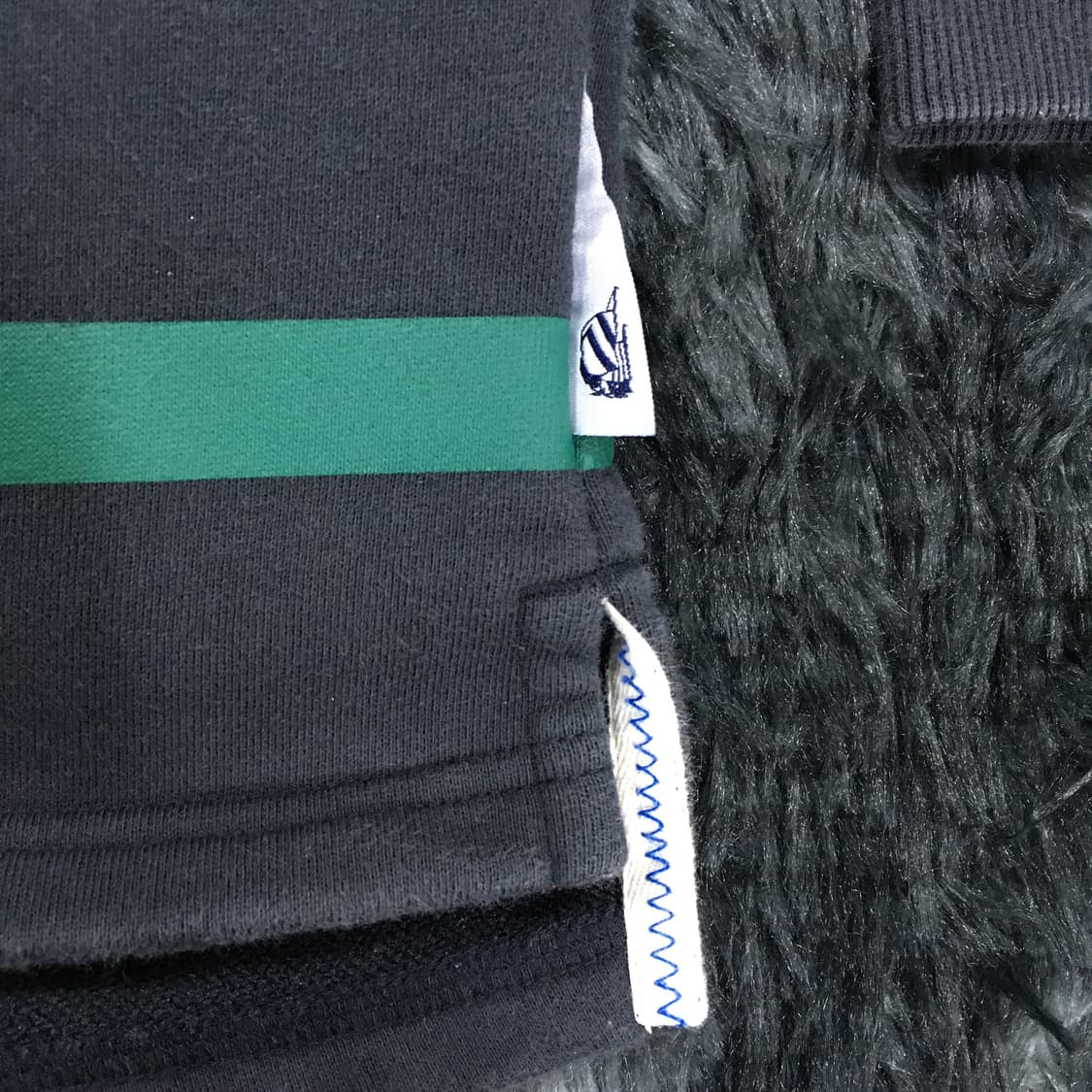 투티/0235 nautica 오버핏 스트라이프 카라 맨투맨 기모 상품이미지4